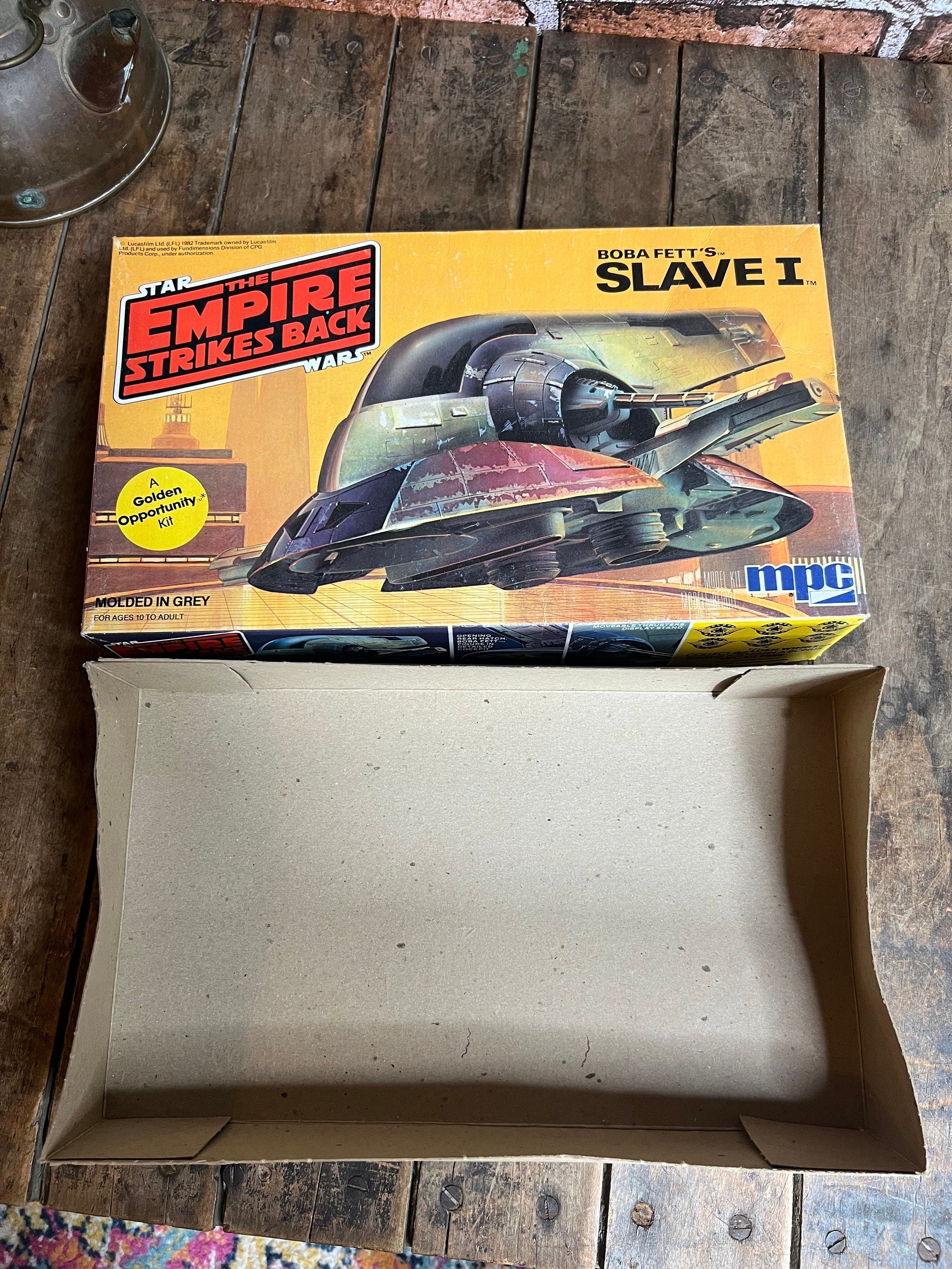 Vintage 1982  Star Wars The Empire Strikes Back - Boba Fett’s Slave 1  - MPC Model Kit   Empty Box - Star Wars Cover Art - Mandalorian