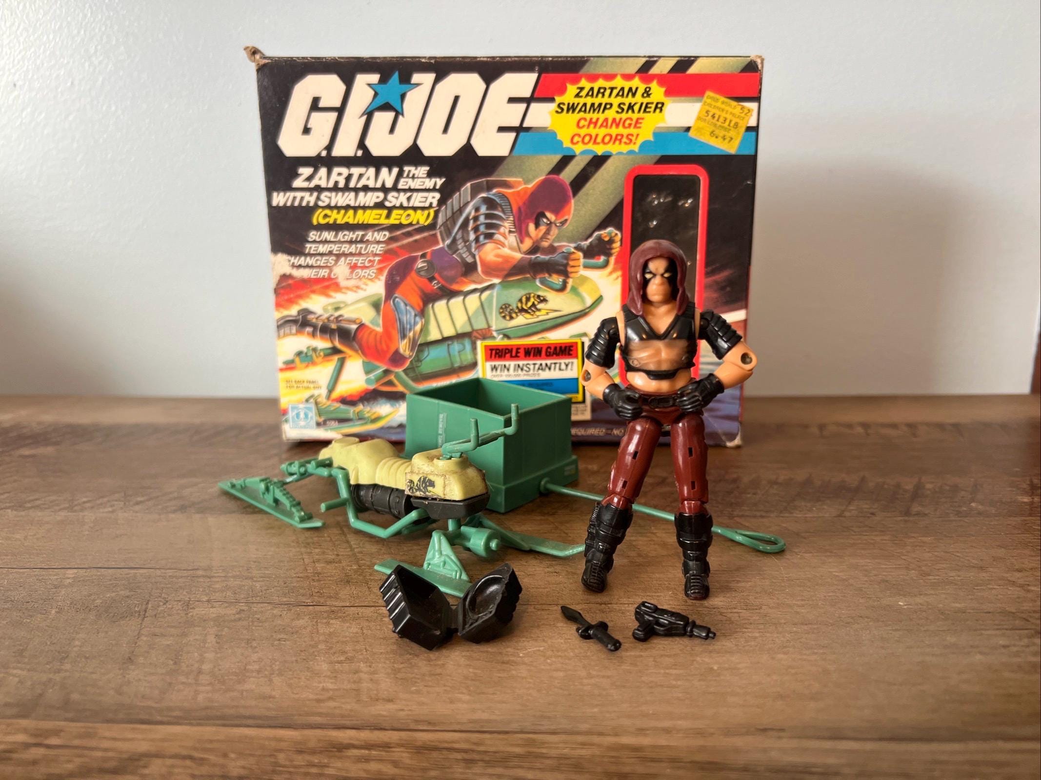 Vintage 1984 GI JOE Zartan Swamp Skier Action Figure with Box