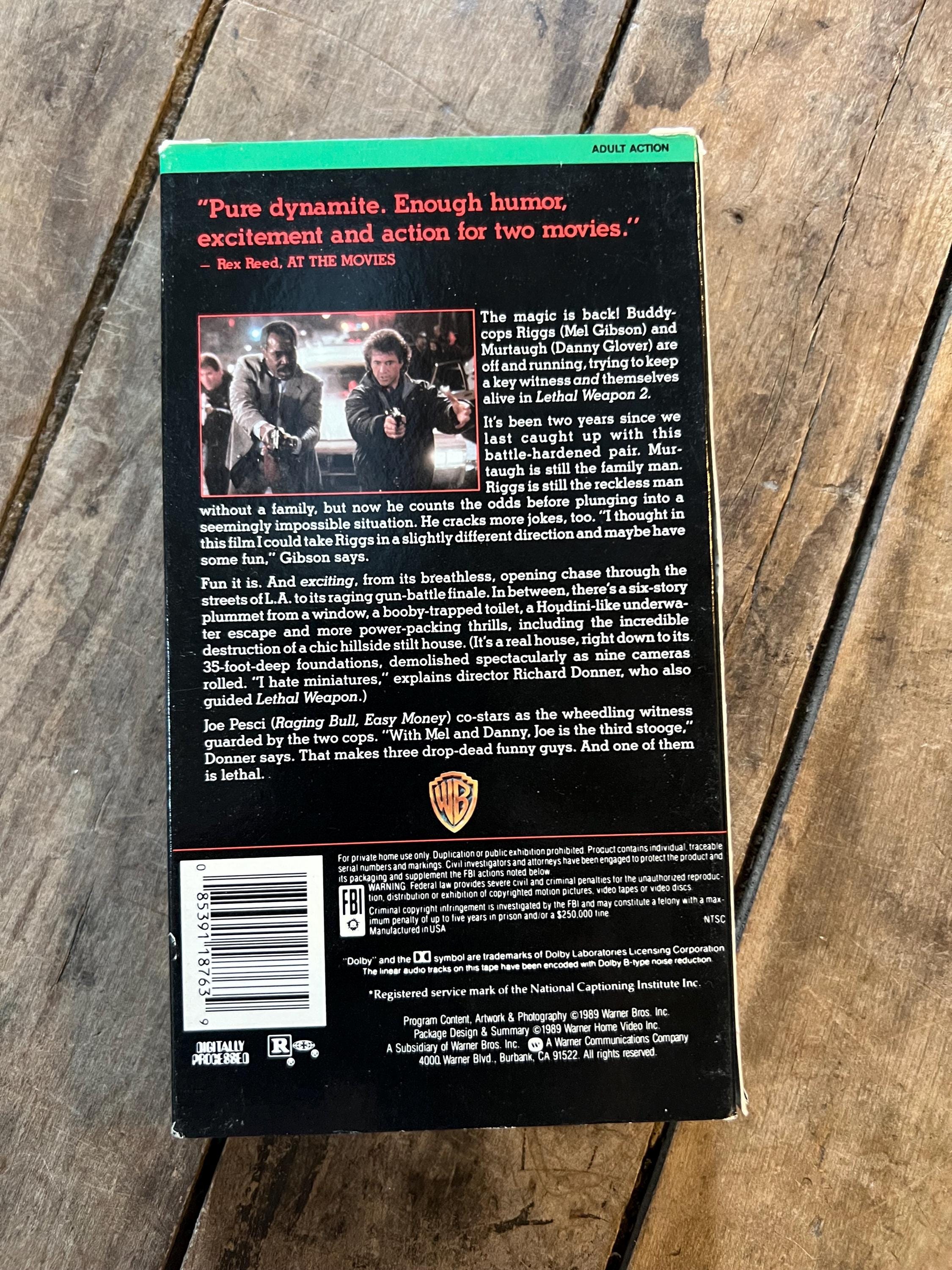 Lethal Weapon 2 ( VHS 1989) Starring - Mel Gibson, Danny Glover & Joe Pesci