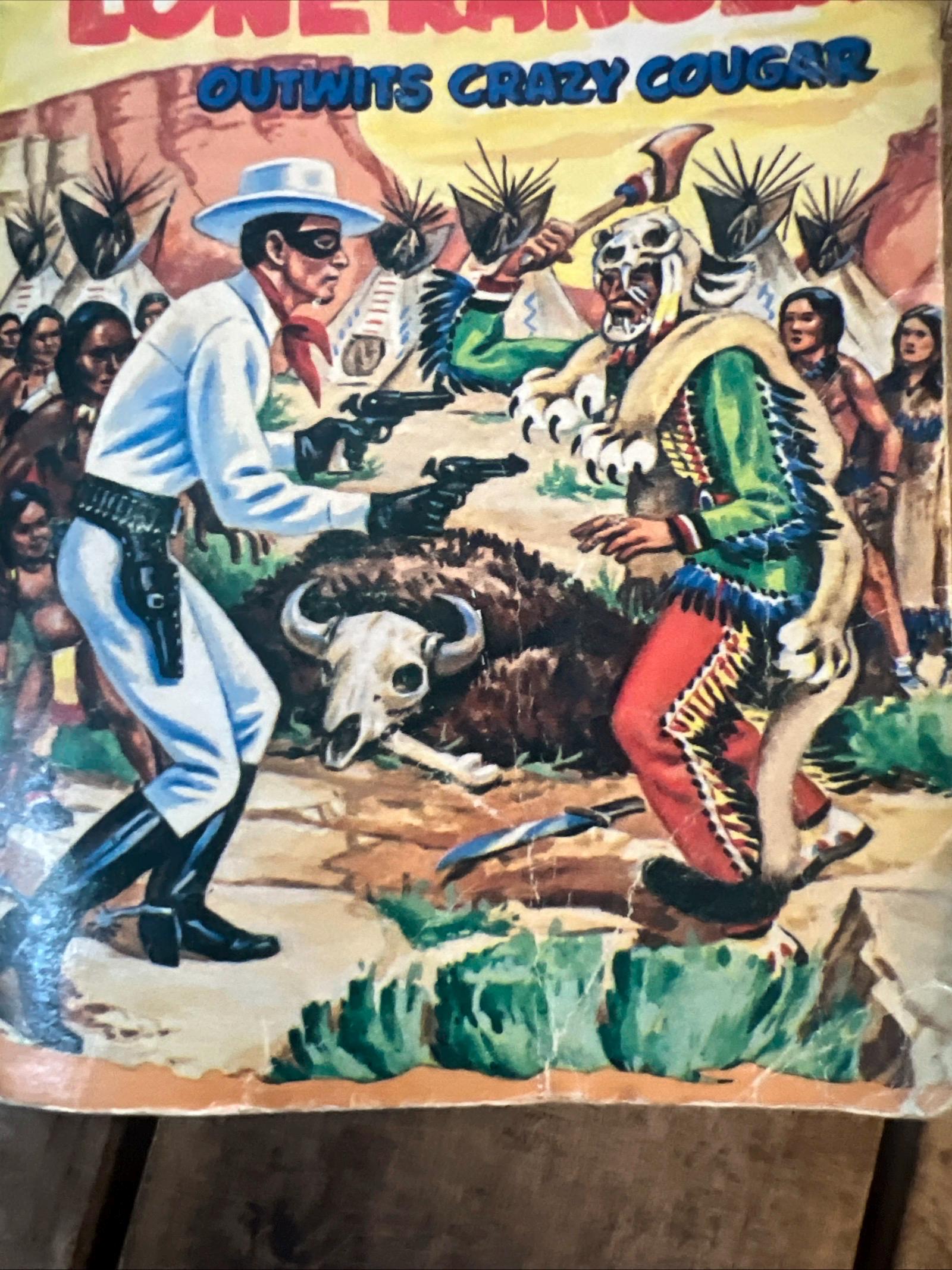 Vintage 1968 The Lone Ranger Book: Outwits Crazy Cougar, Whitman Book #5774