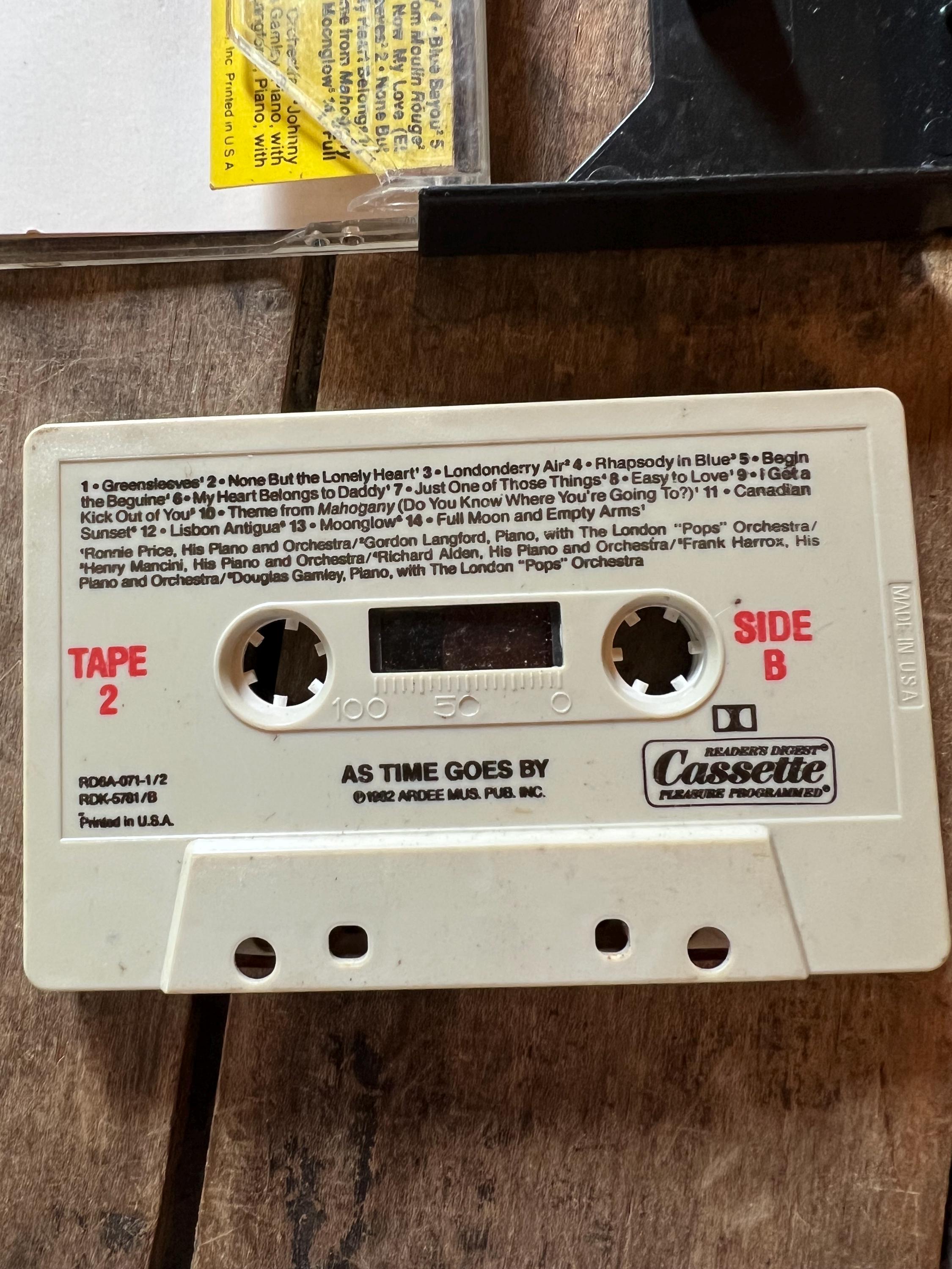 Readers Digest "As Time Goes By" Cassette Tape: Retro Easy Listening Romance