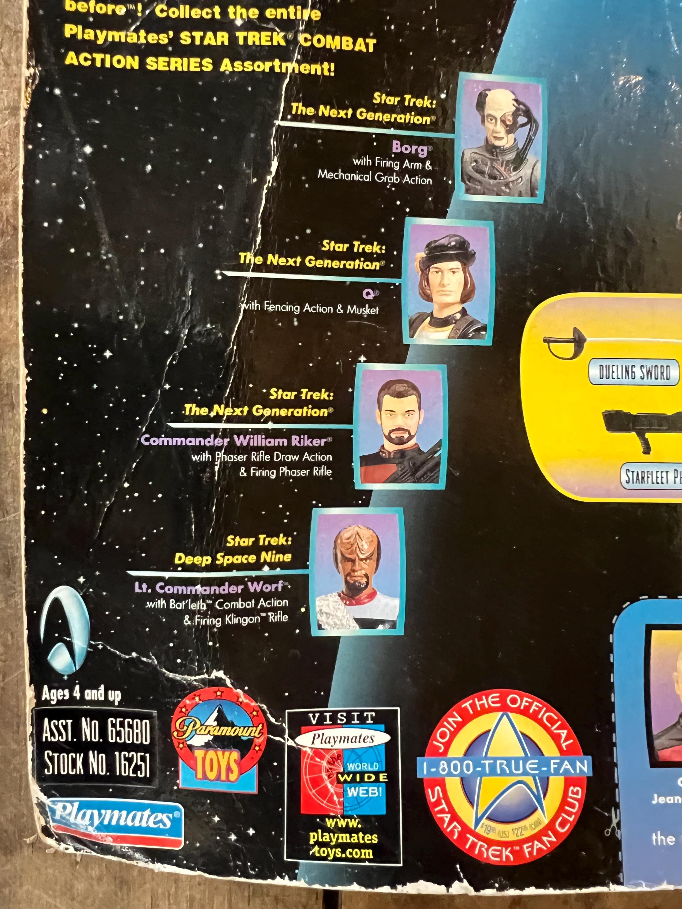 Vintage 1997 Star Trek Captain Picard 6" Action Figure - Sealed on Card