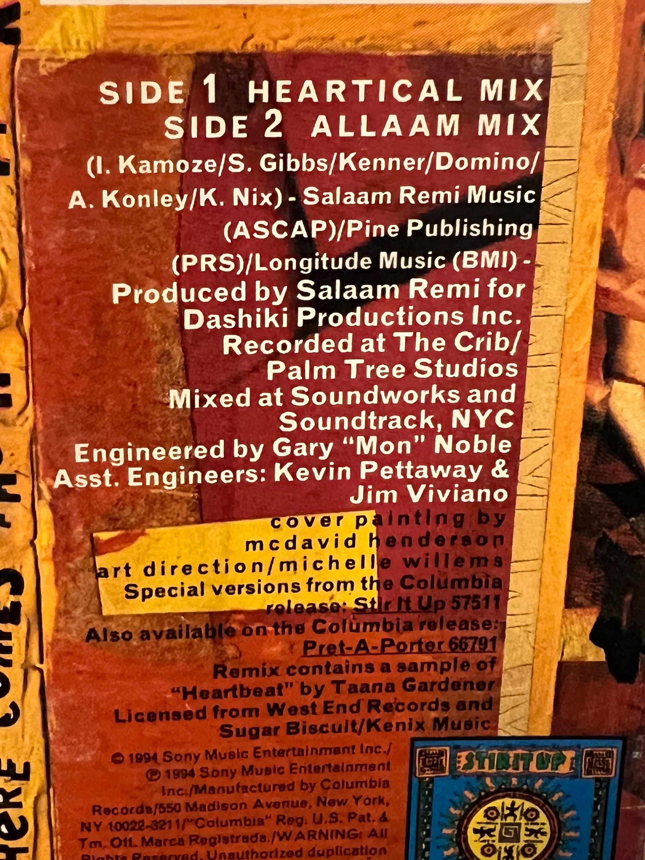 Vintage 1994 Ini Kamoze Cassette Tape: Here Comes The Hotstepper