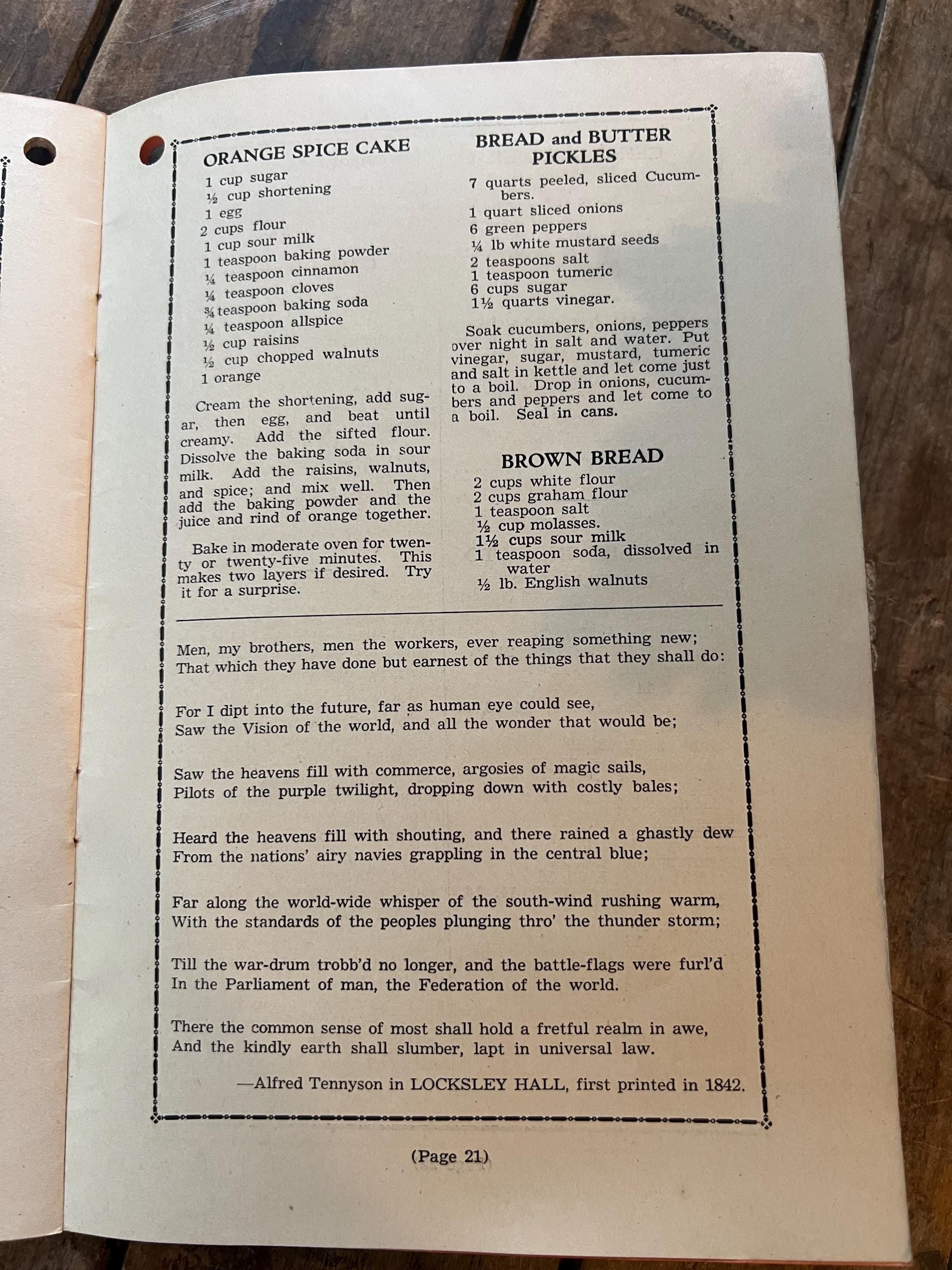1930s Cook Book: Handy Handbook for Happy Homemakers, Middletown Bank