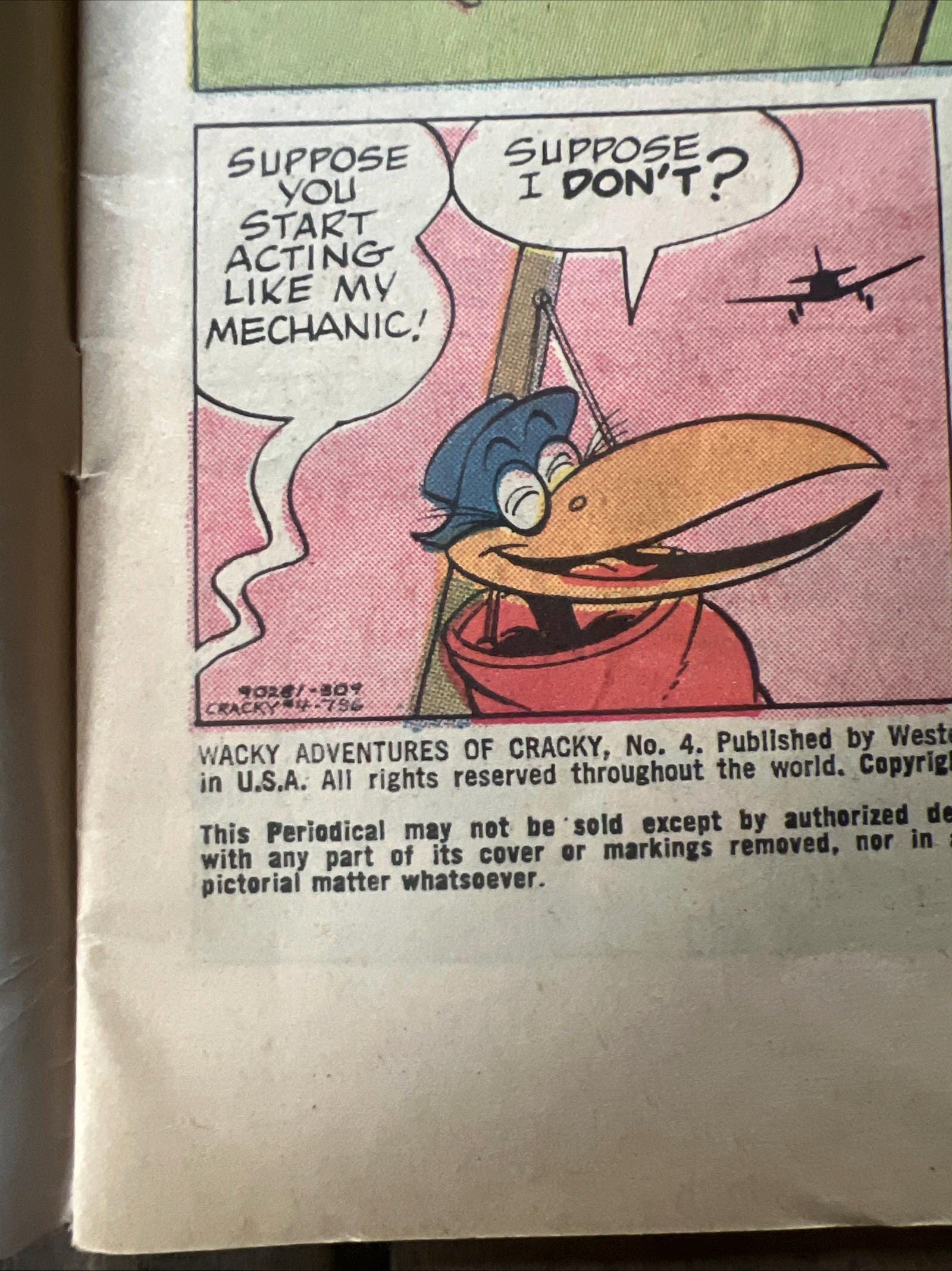 Wacky Adventures of Cracky #4 Comic Book - Whitman Variant (1973)
