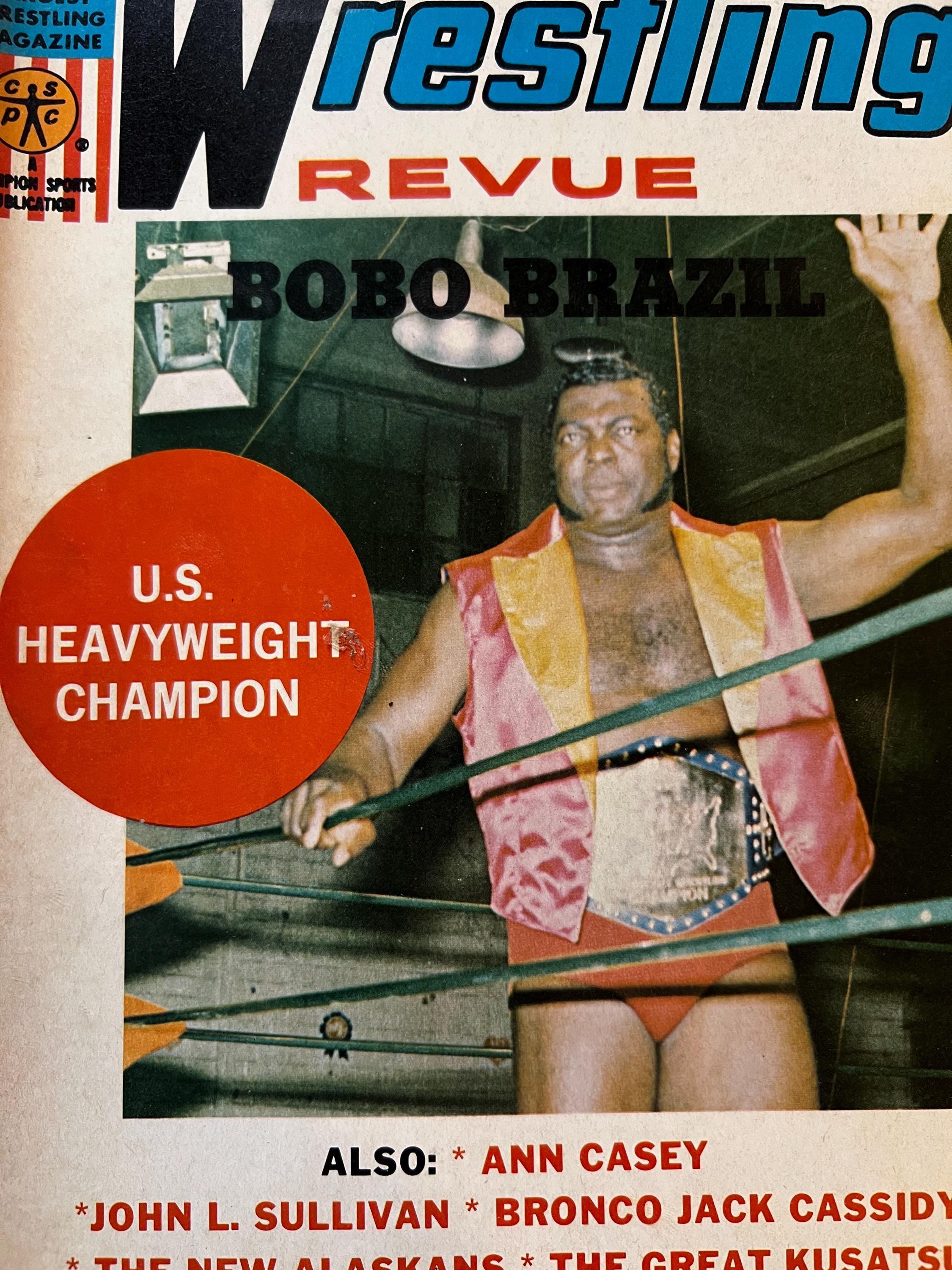 Wrestling Revue Magazine - February 1972 Issue - WWF / WWE - Bobo Brazil Cover
