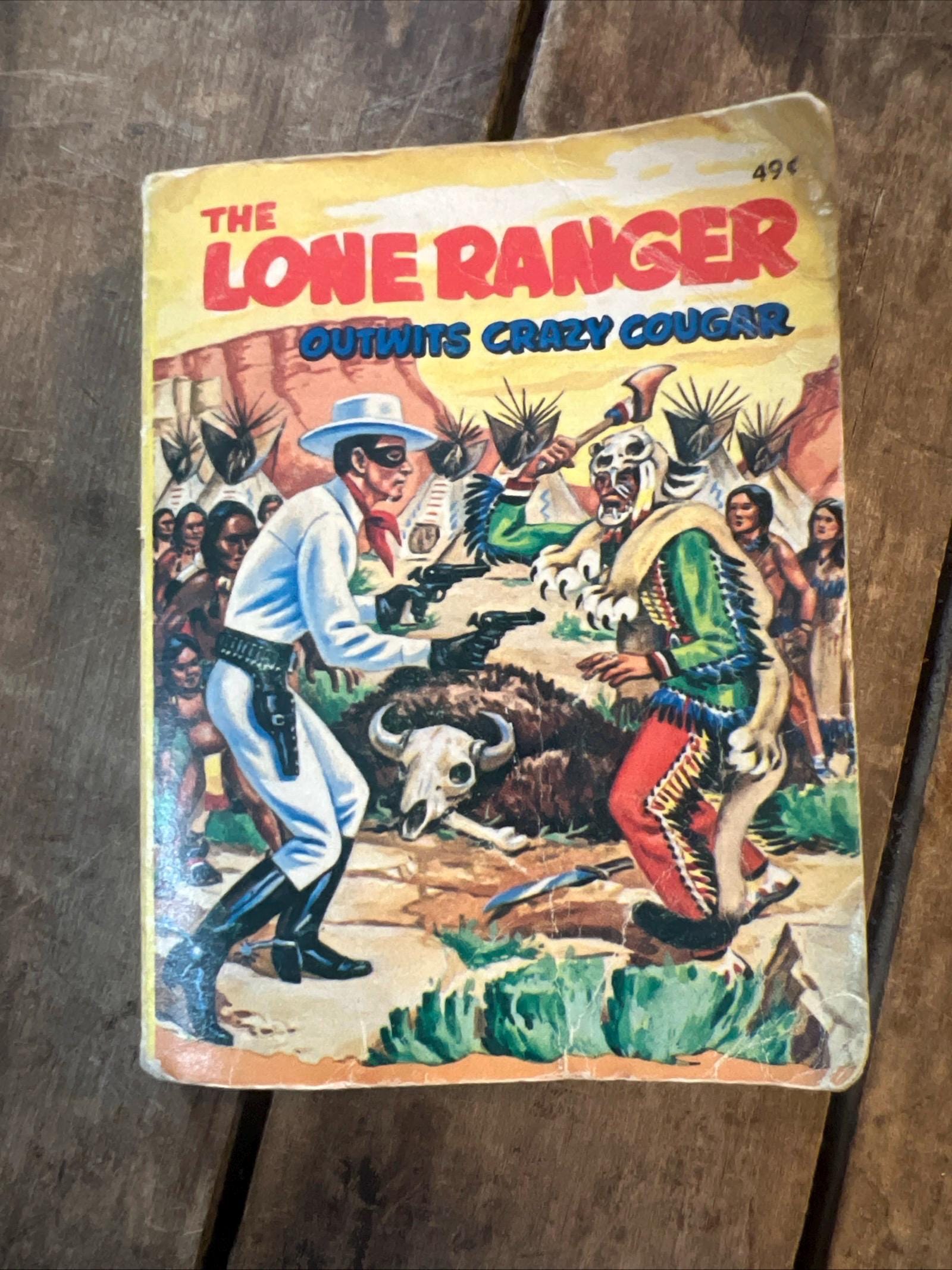 Vintage 1968 The Lone Ranger Book: Outwits Crazy Cougar, Whitman Book #5774