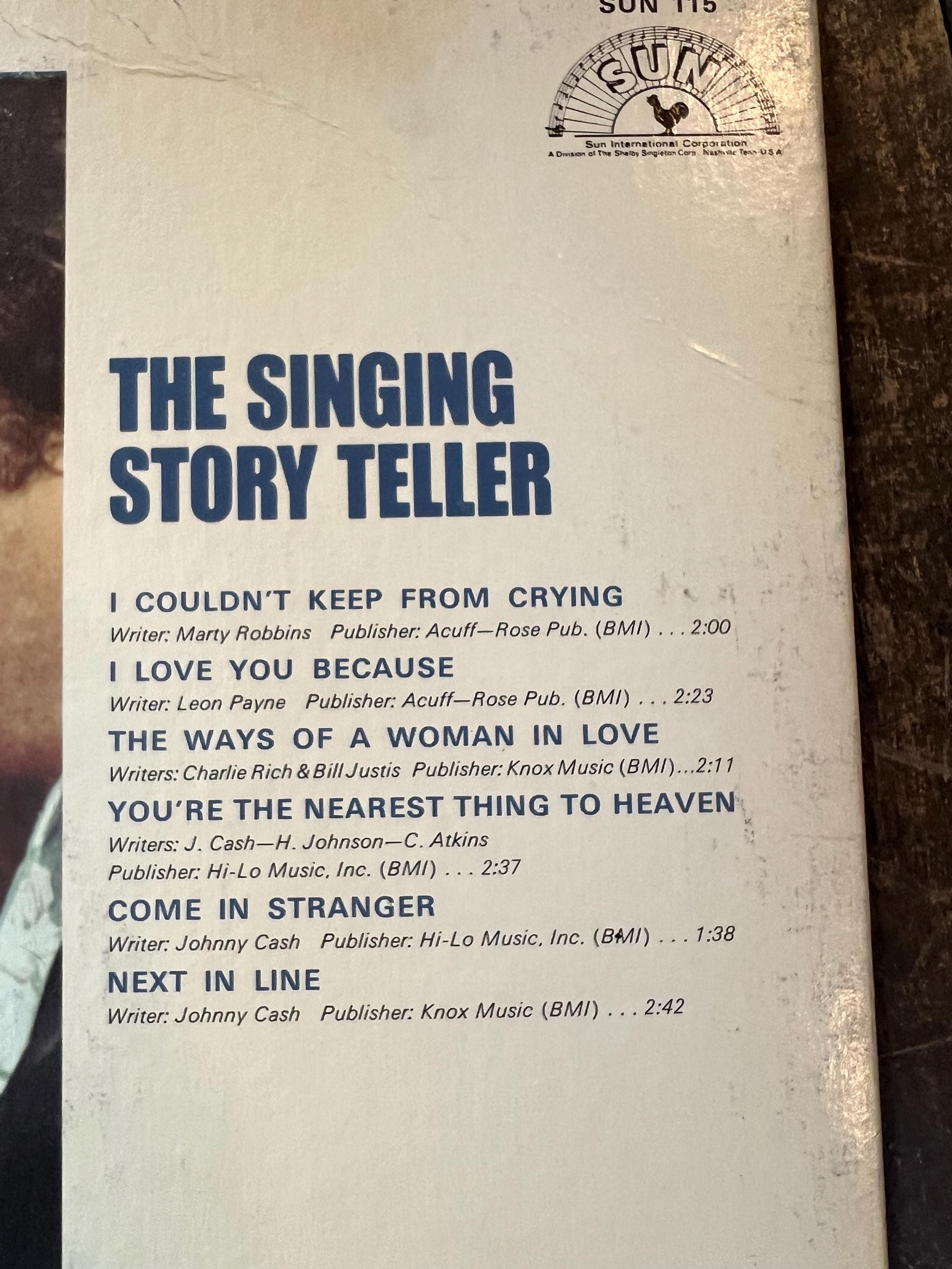 Johnny Cash - The Singing Story Teller Vinyl LP - Sun Records