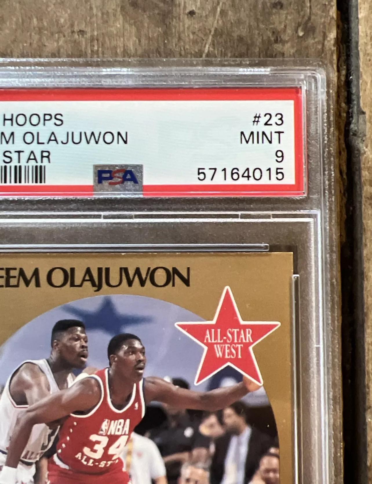 Akeem Olajuwon 1990 NBA Hoops All-Star Card - PSA 9 Mint
