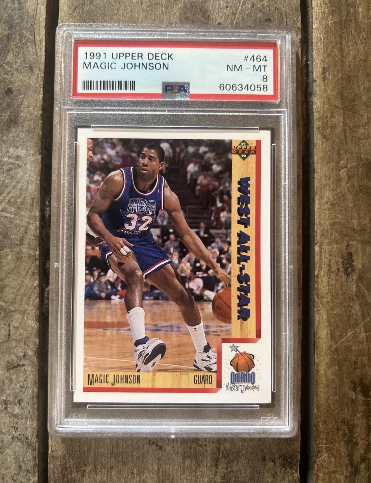 Vintage 1991 Upper Deck Magic Johnson All-Star Card - PSA 8
