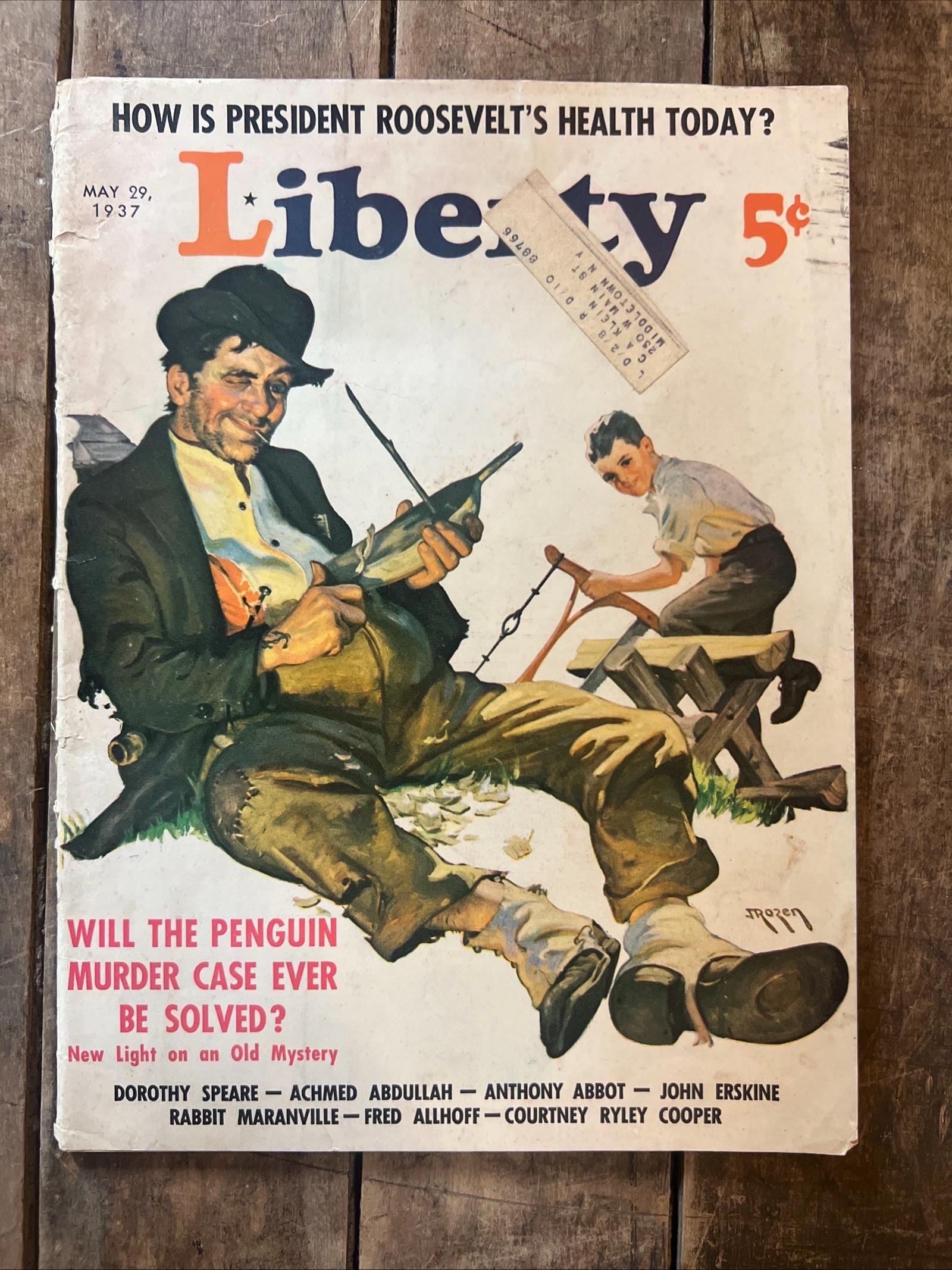 1937 Liberty Magazine - May Issue - 5 Cent Cover - Rare Advertising & Stories