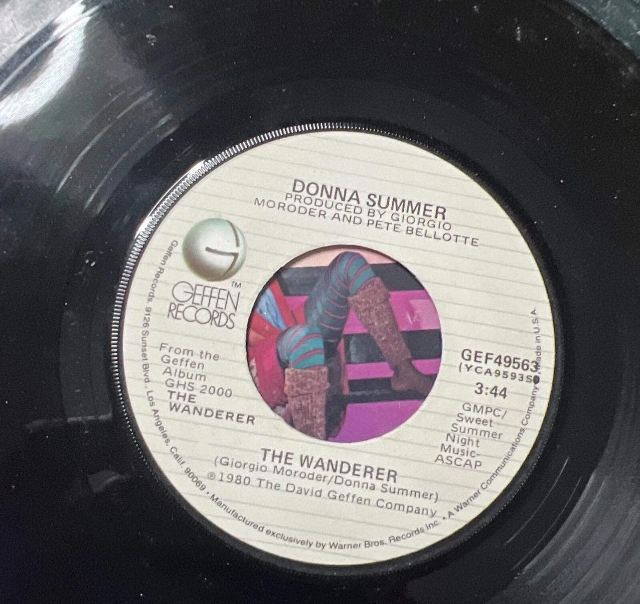 DONNA SUMMER - The Wanderer - Geffen Records - 45 Record & Sleeve (1980) - Vintage Vinyl - Retro