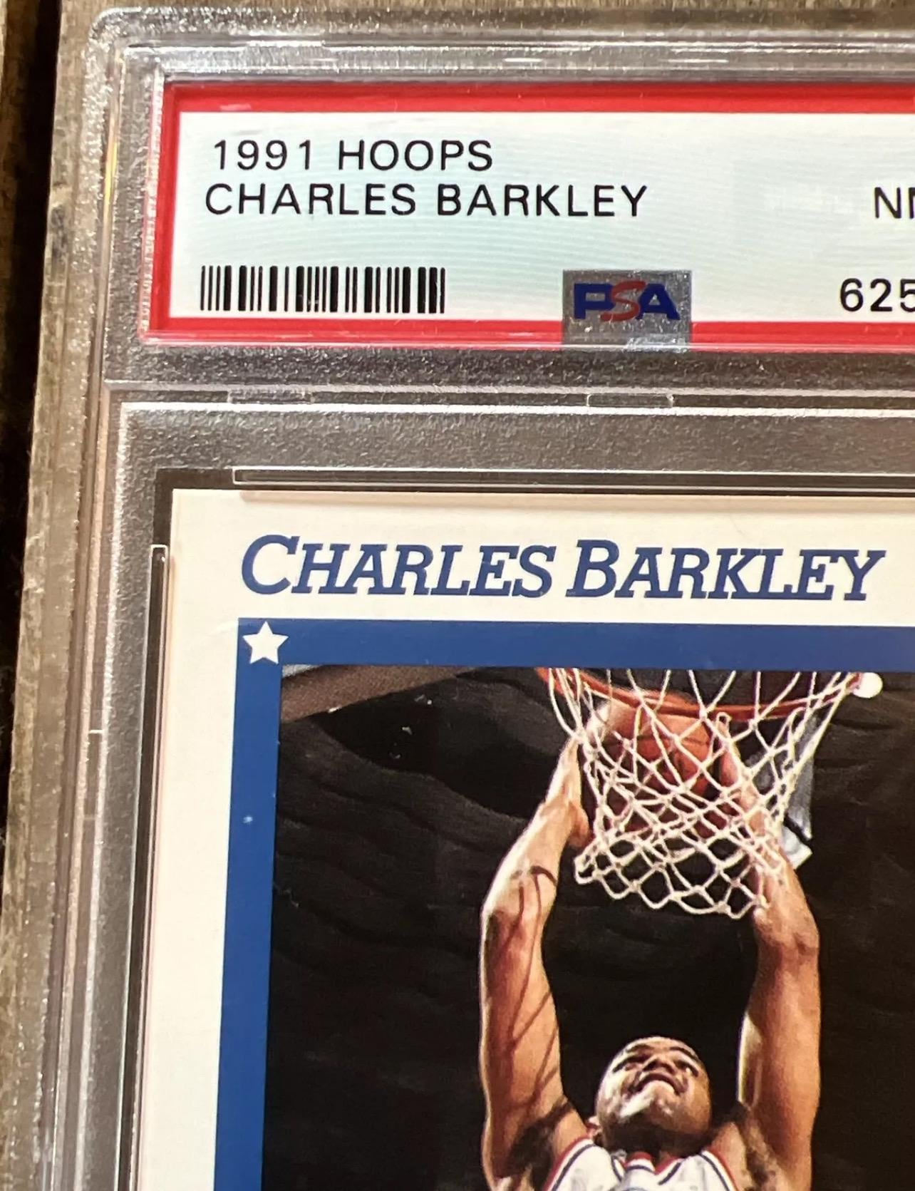 Vintage 1991 NBA Hoops Charles Barkley All-Star Card - PSA 8