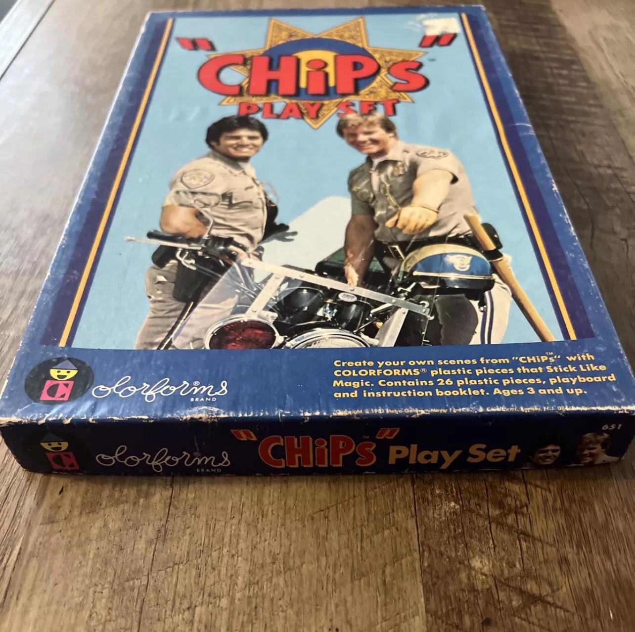 Vintage 1981 Colorforms - CHiPs - Play Set #651 - Original Box - 1980s TV Show