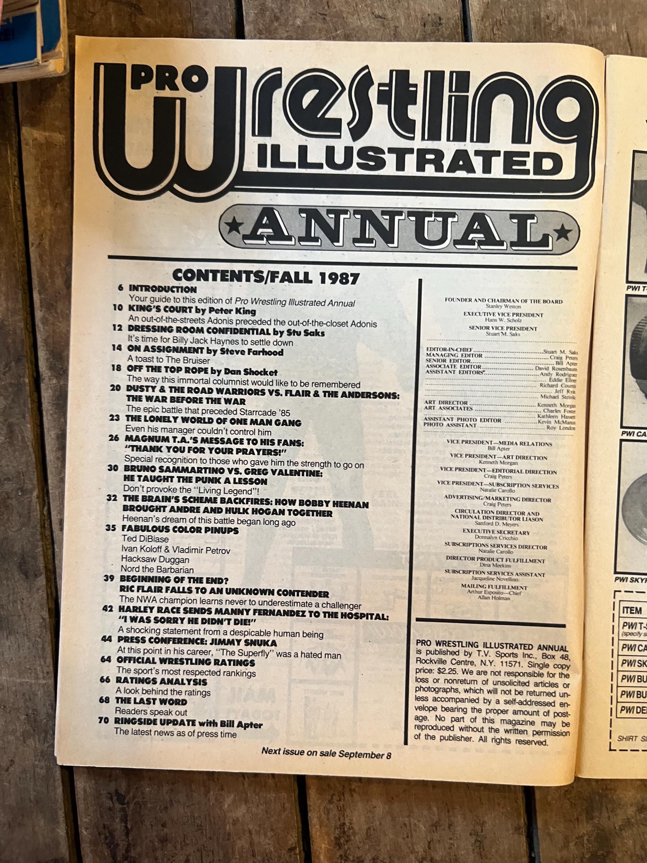 Pro Wrestling Illustrated Annual Magazine  - Fall 1987- WWF WWE