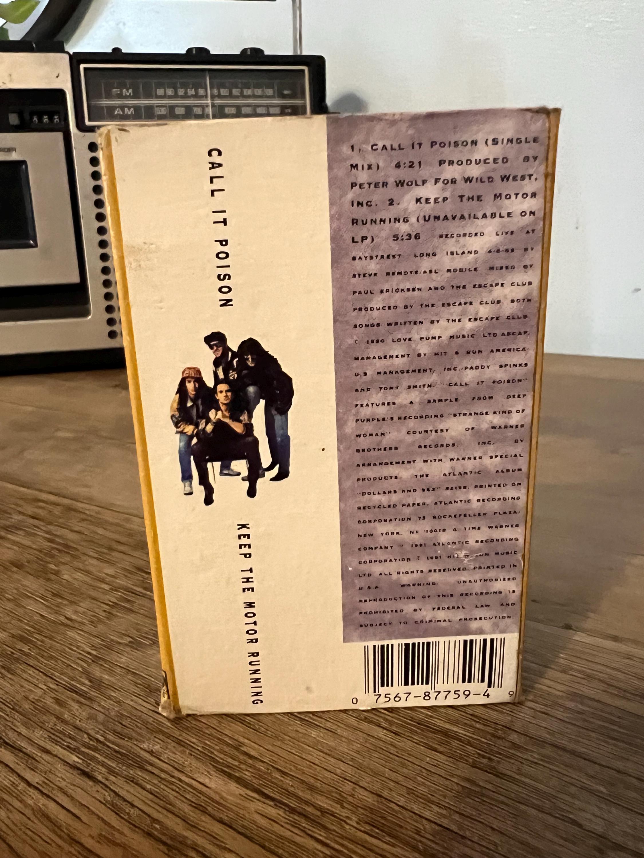 Vintage 1991 The Escape Club Cassette Tape: "Call it Poison"