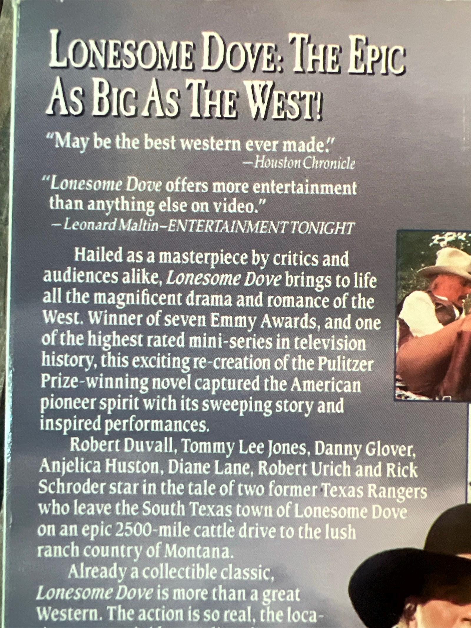 Lonesome Dove VHS: 1989 Epic Western Movie Starring Duvall & Jones
