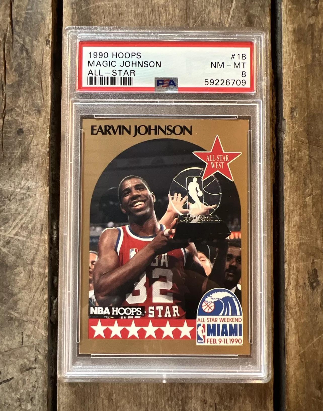 Magic Johnson 1990 All-Star Game Basketball Card - PSA 8