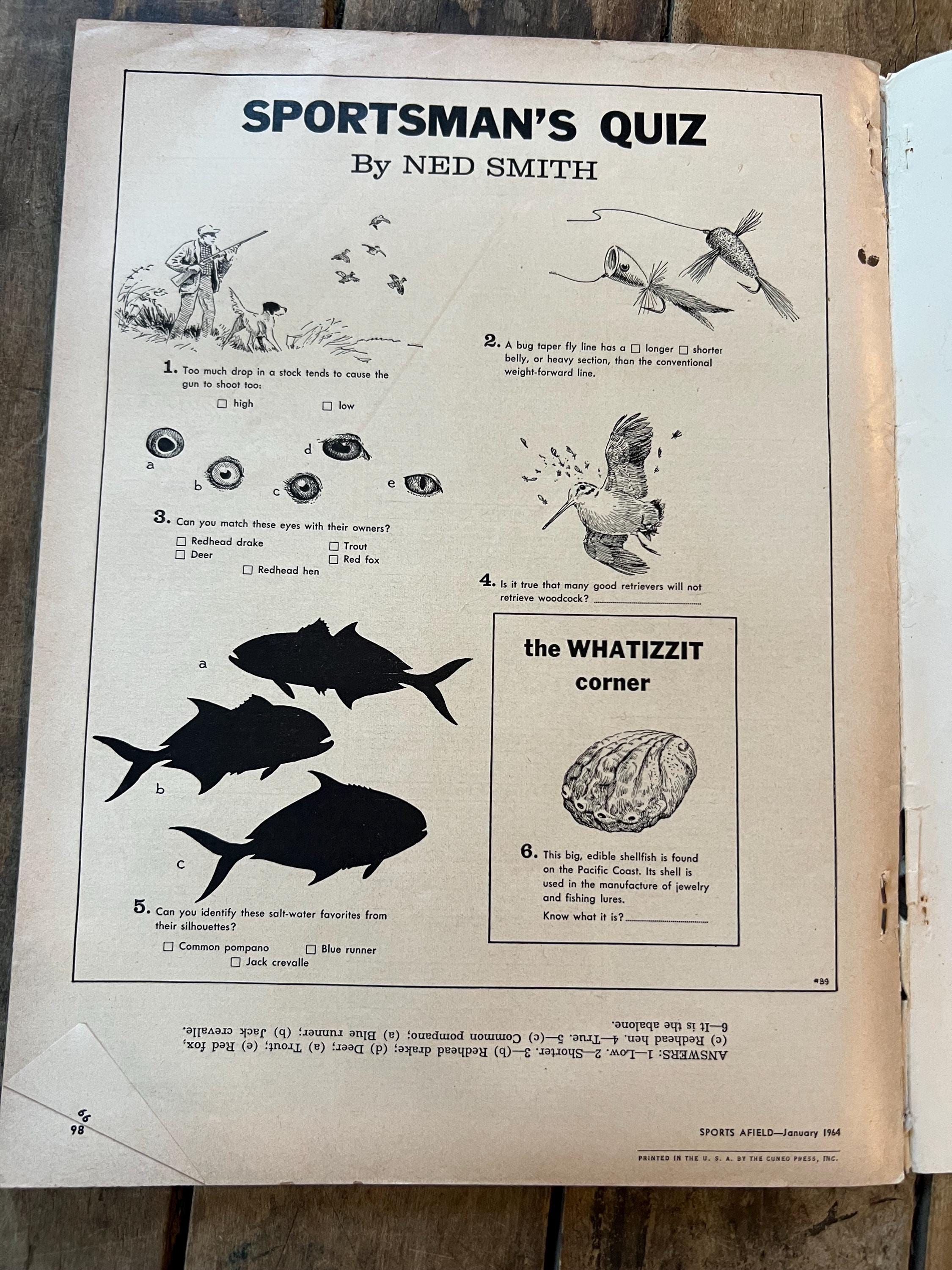 Vintage 1964 Sports Afield Magazine: January Edition