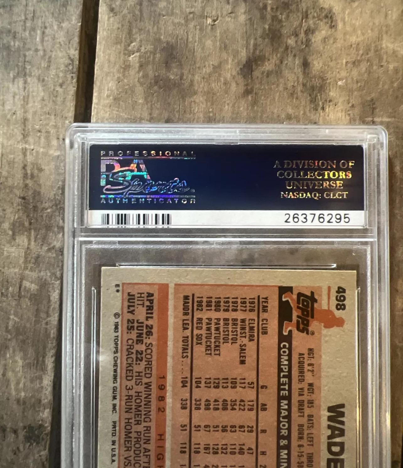 1983 Topps Wade Boggs Rookie Card - PSA 6 - Boston Red Sox