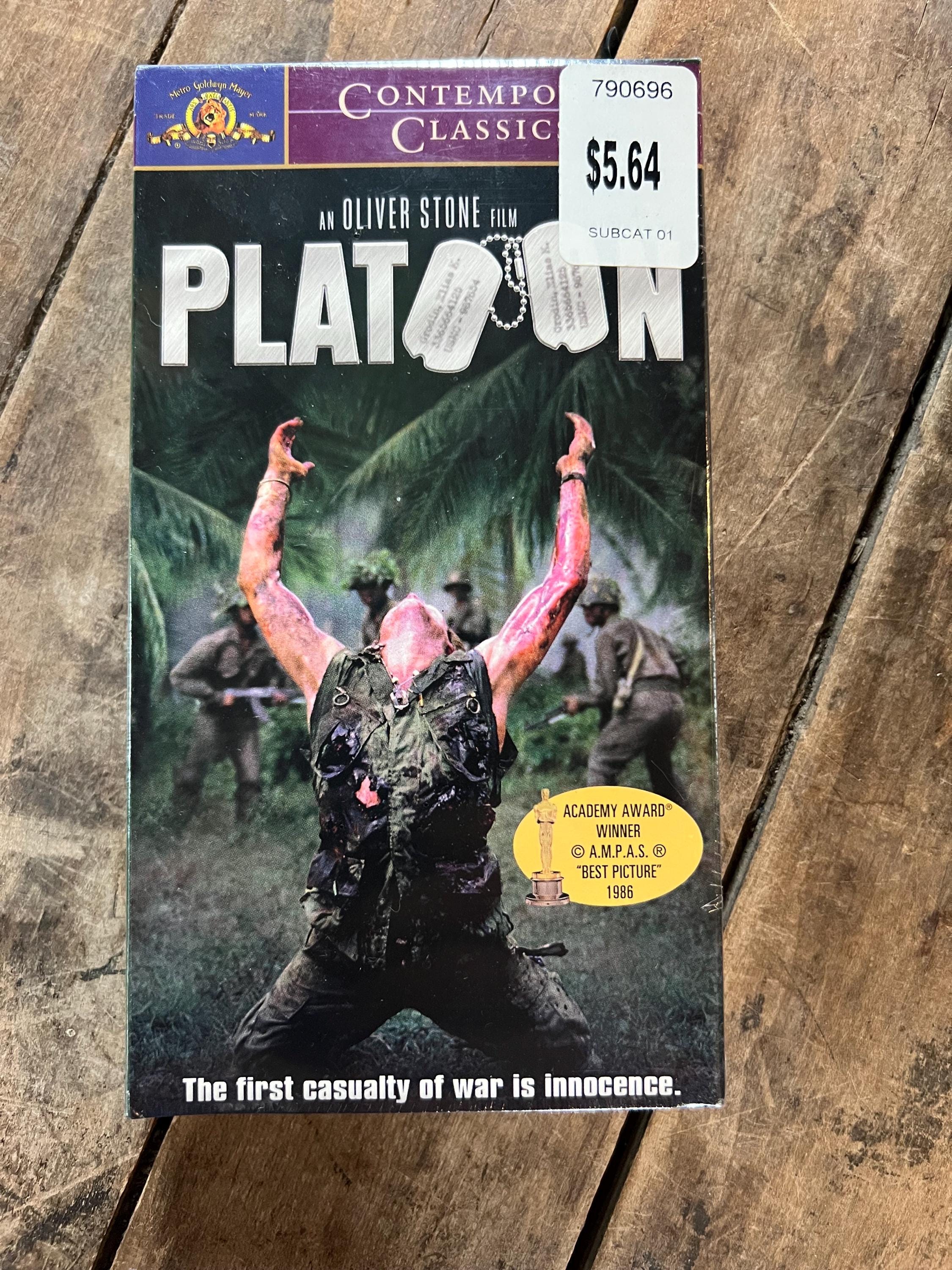 Vintage 1986 PLATOON Movie - VHS Movie NOS Sealed - Starring Charlie Sheen - Oliver Stone Film