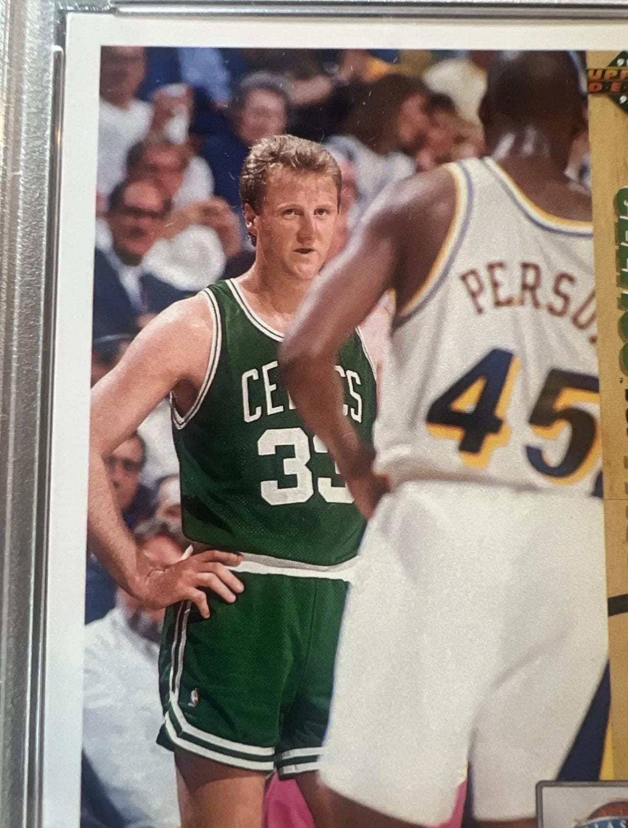 1991 Upper Deck Larry Bird vs Chuck Person Basketball Card - PSA 8