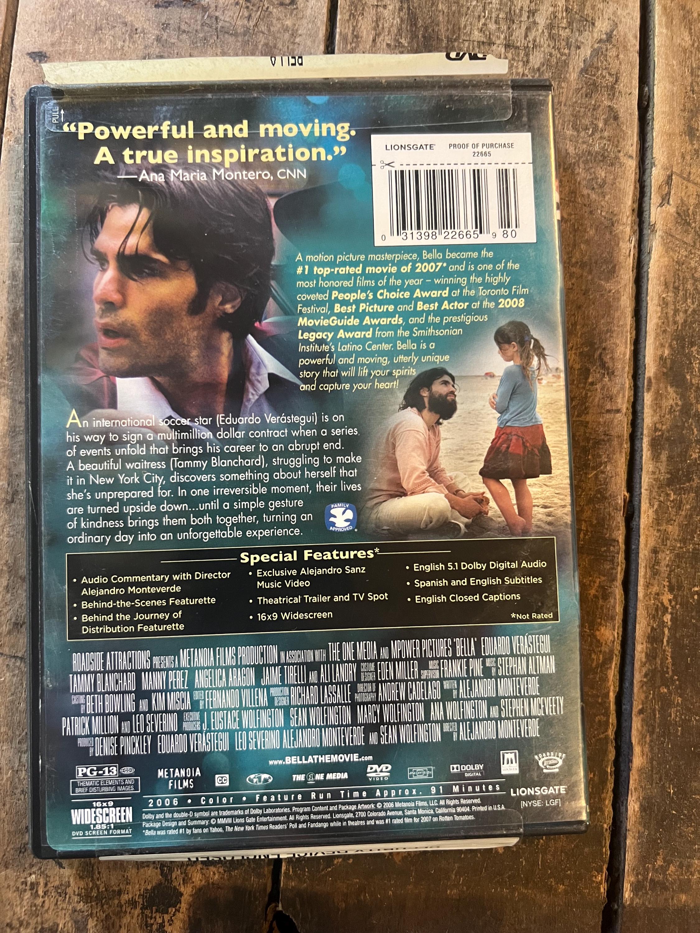 Bella  ( DVD 2006 )  Starring Tammy Blanchard & Edwardo Verastegui