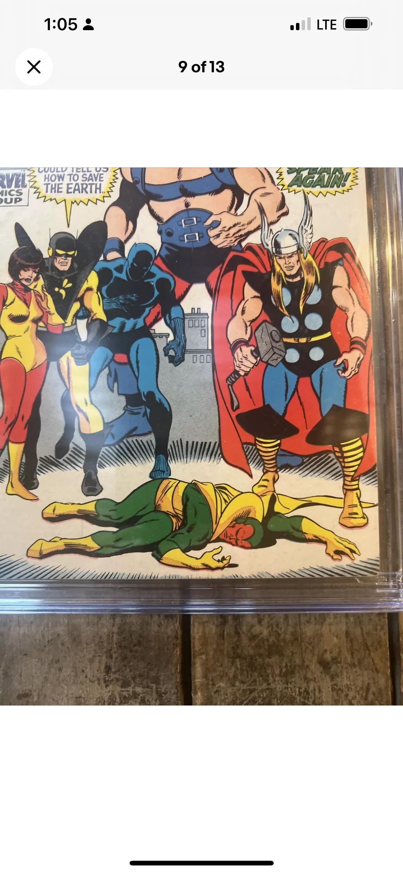 1969 The Mighty AVENGERS #68 - Marvel Comics - 15 Cent Comic - CGC Graded 6.0 - Ultron-6 Appearance