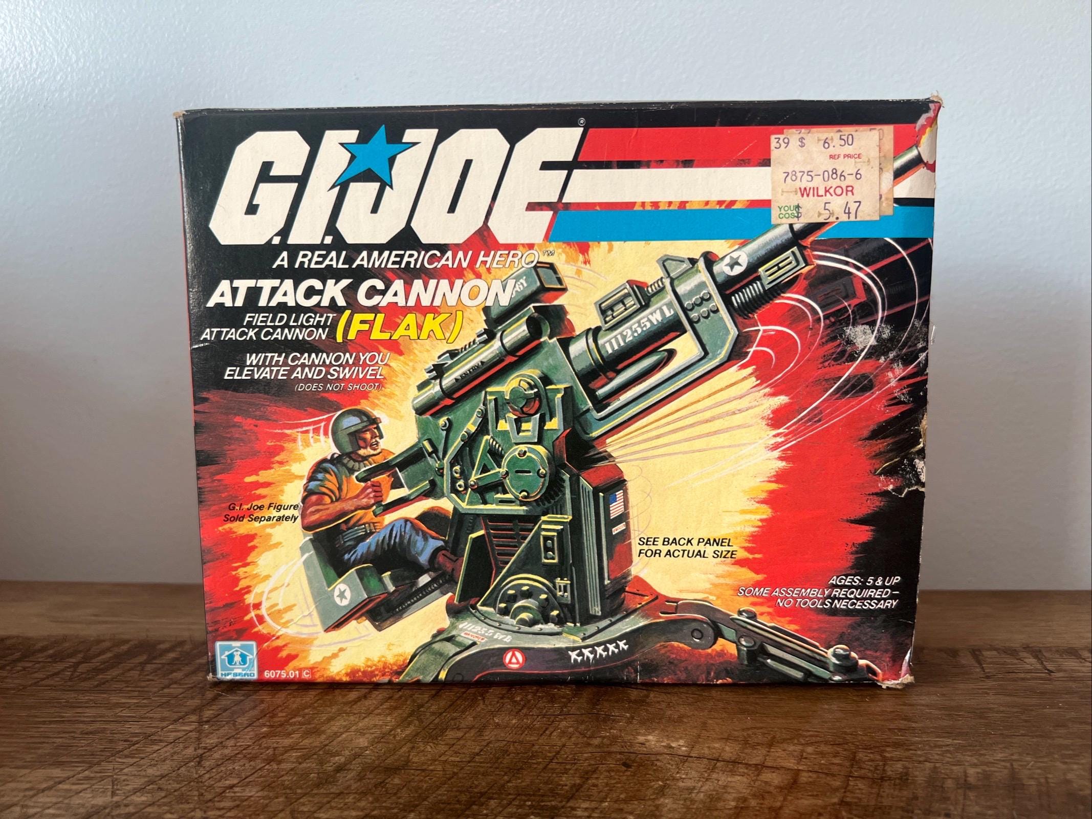 1982 GI JOE FLAK Cannon: Original Box, Vehicle & Blueprints