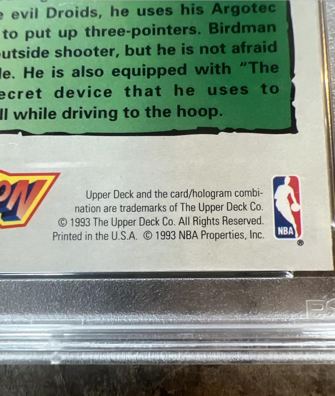 1992 Larry Bird Upper Deck Fanimation Art Card - PSA 7