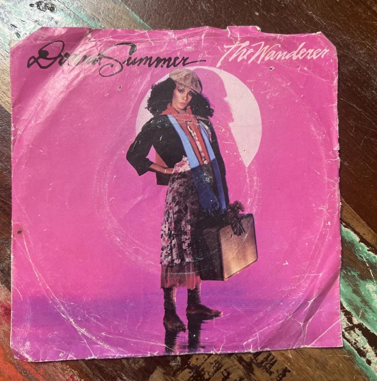 DONNA SUMMER - The Wanderer - Geffen Records - 45 Record & Sleeve (1980) - Vintage Vinyl - Retro