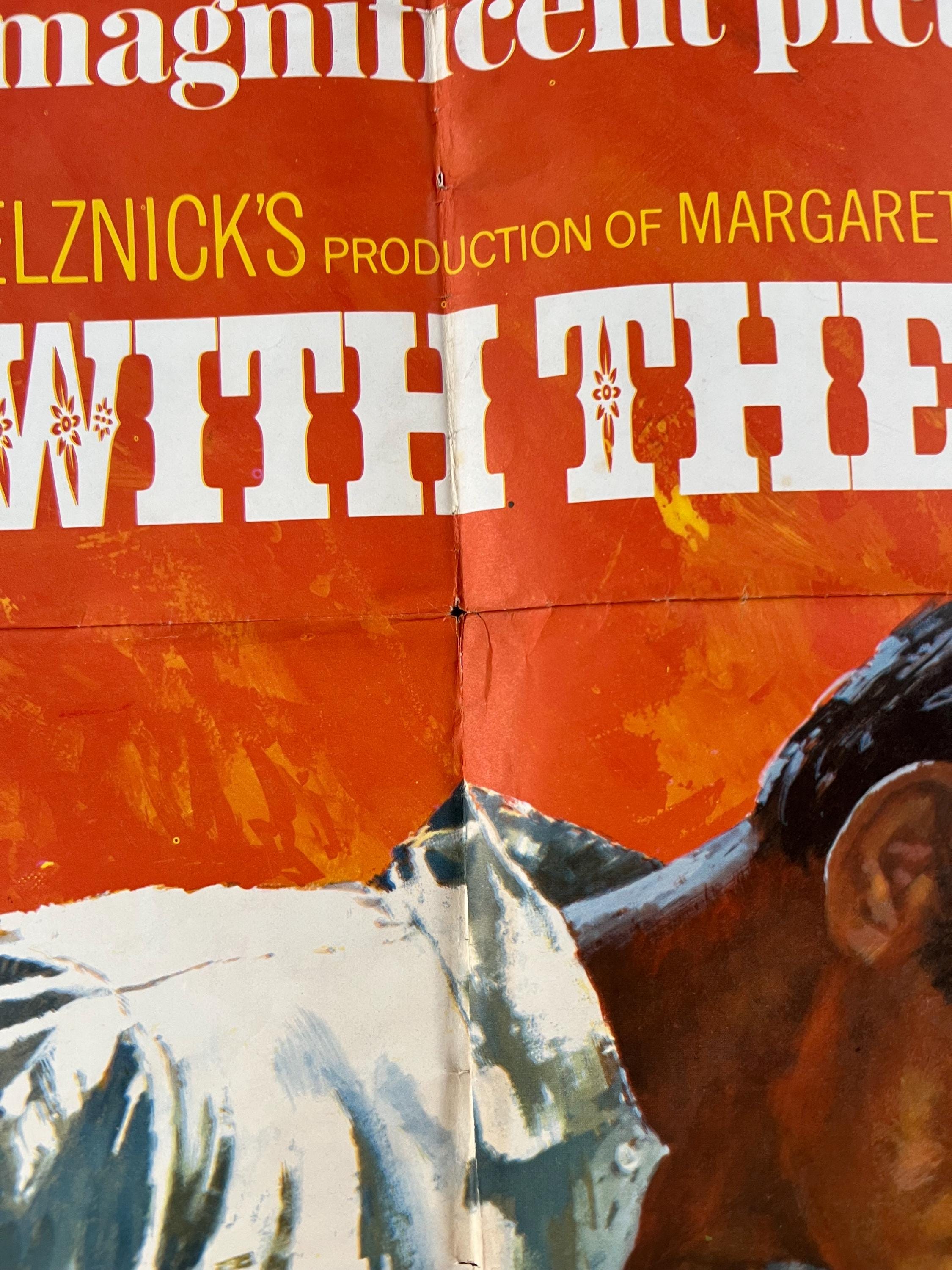 Original 1968 Gone With The Wind Movie Poster 41x27 Full Sheet - Clark Gable & Vivien Leigh