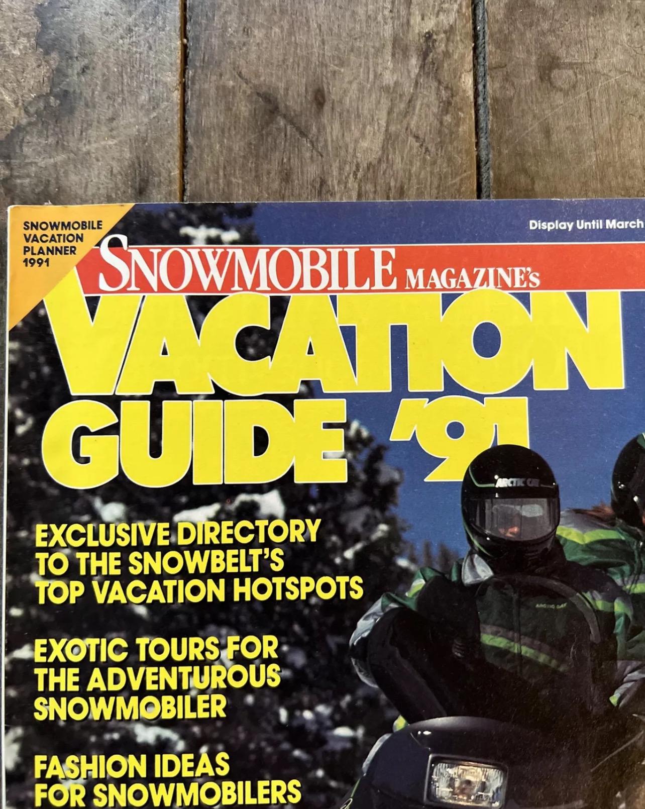 Vintage 1991 Snowmobile Vacation Guide Magazine