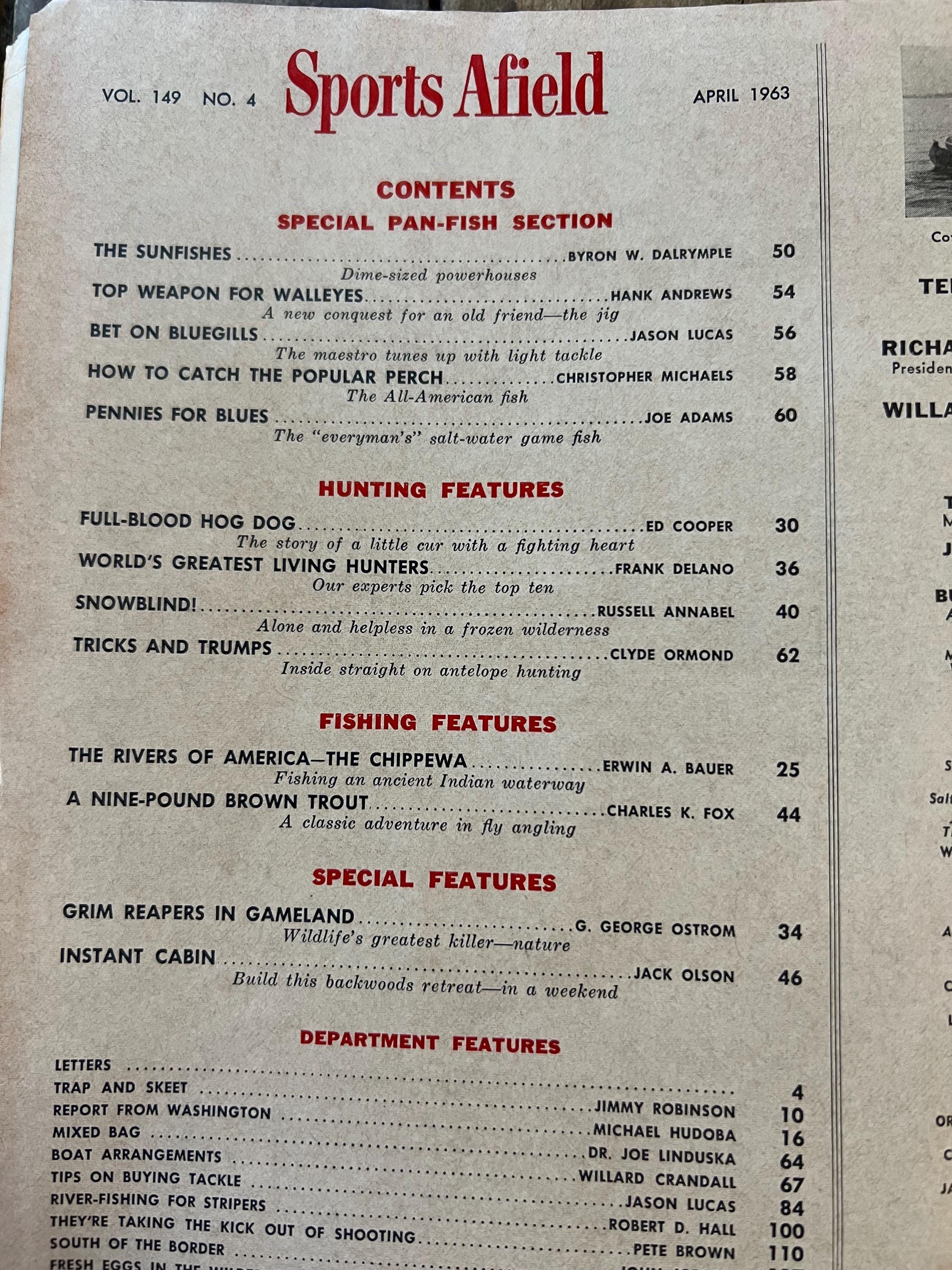 Vintage 1963 Sports Afield Magazine - April Edition
