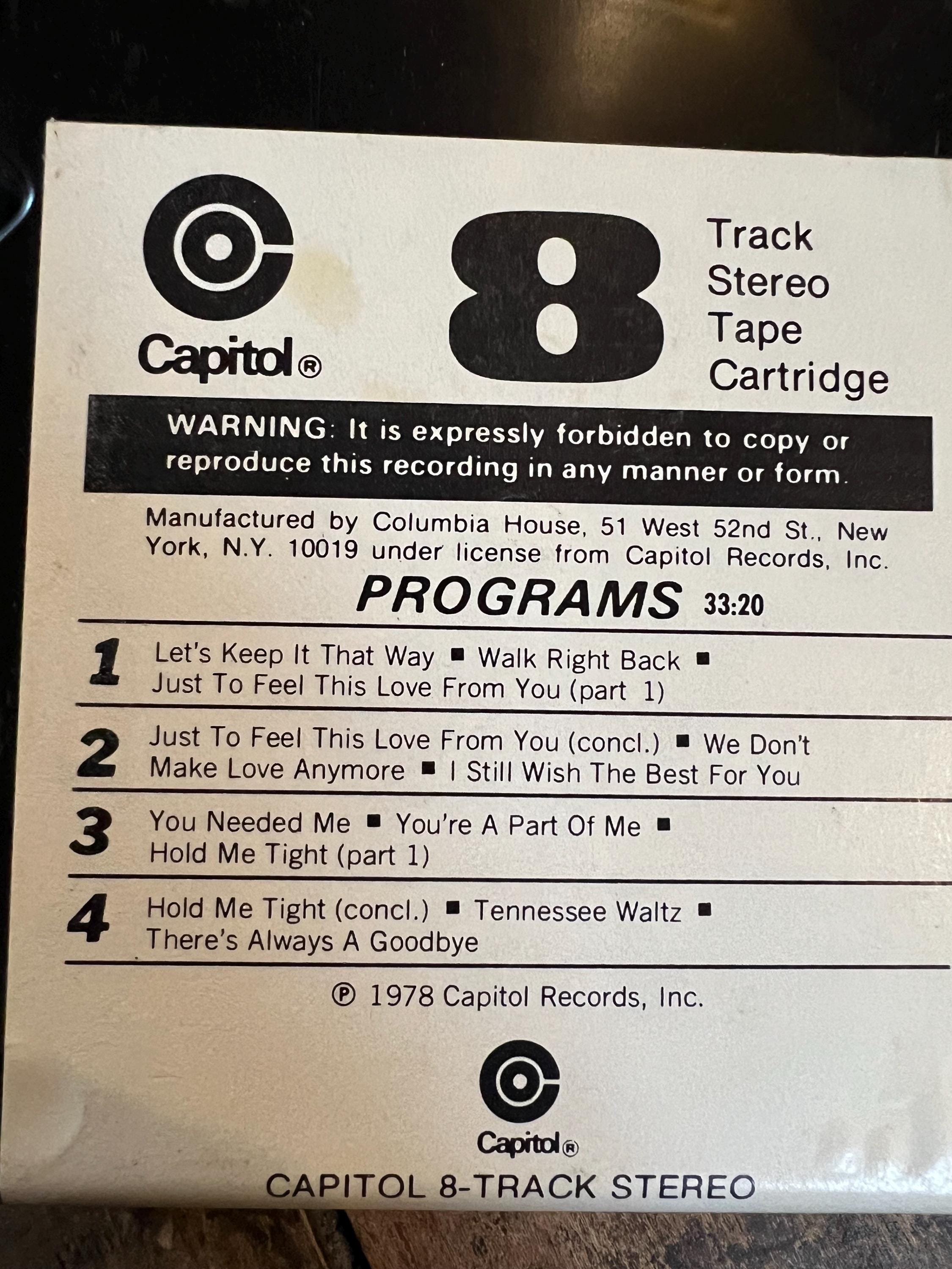 1978 Anne Murray “Let’s Keep It That Way” Capitol Records 8-Track Tape