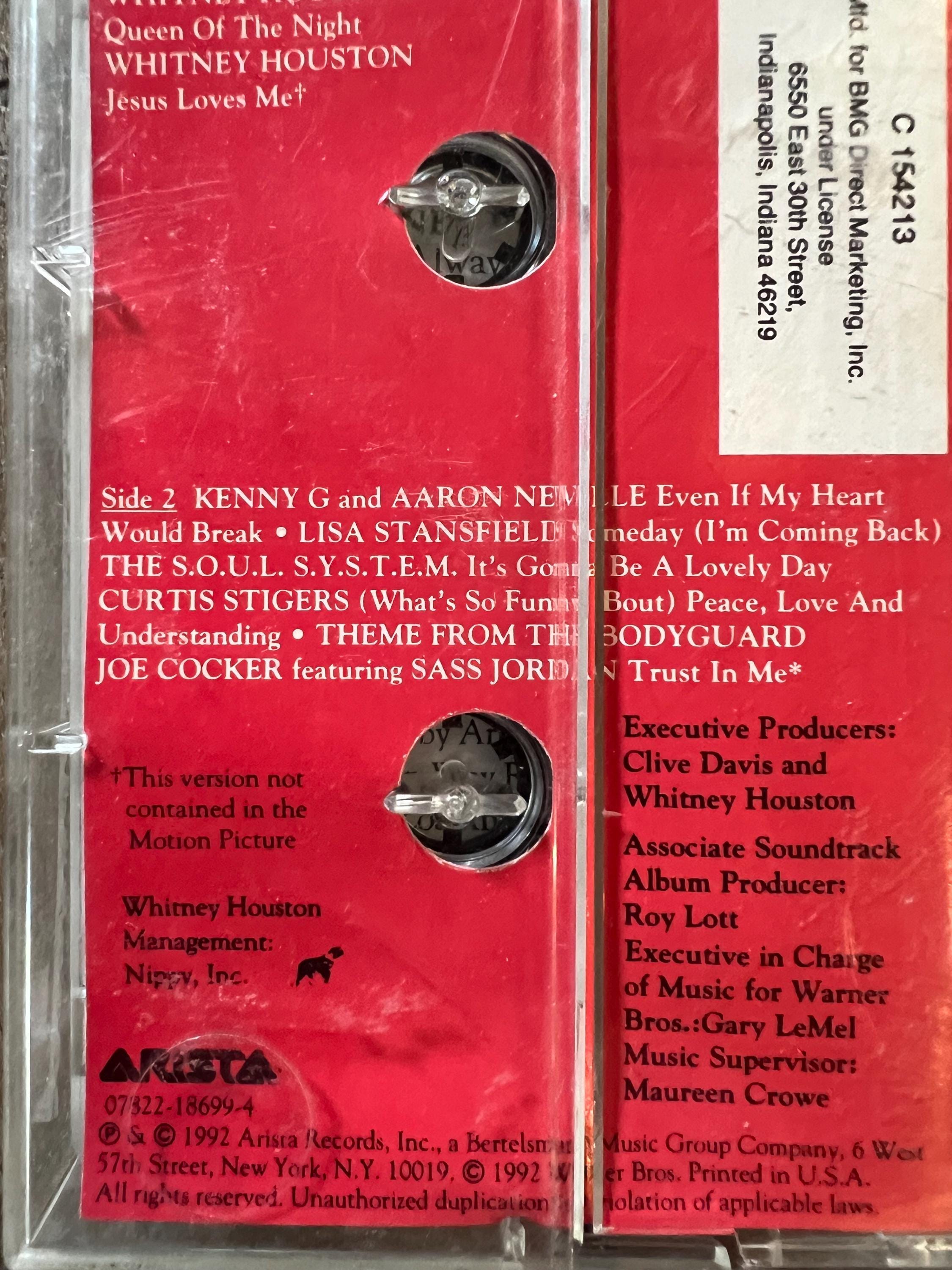 1992 Whitney Houston THE BODYGUARD Cassette Tape - Arista Records ( music from the motion picture)