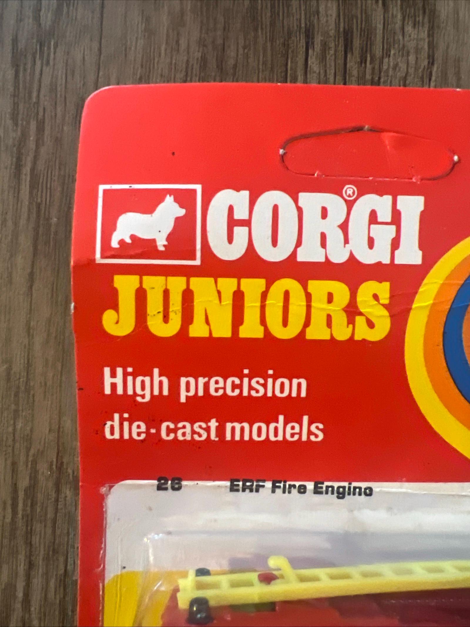 1976 Corgi Juniors ERF Fire Engine #26 - Sealed on Card