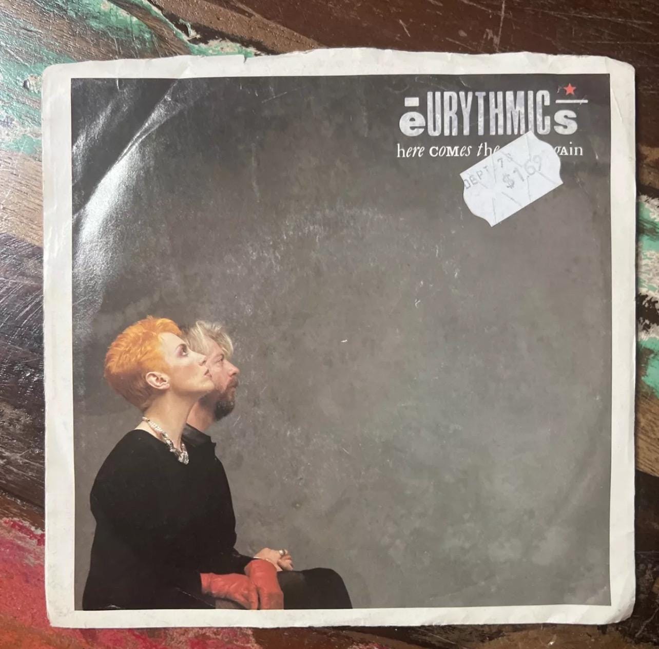 eURYTHMICs - Here Comes The Rain Again - RCA Records - 45 Record & Sleeve (1983) - Vintage Vinyl - Retro