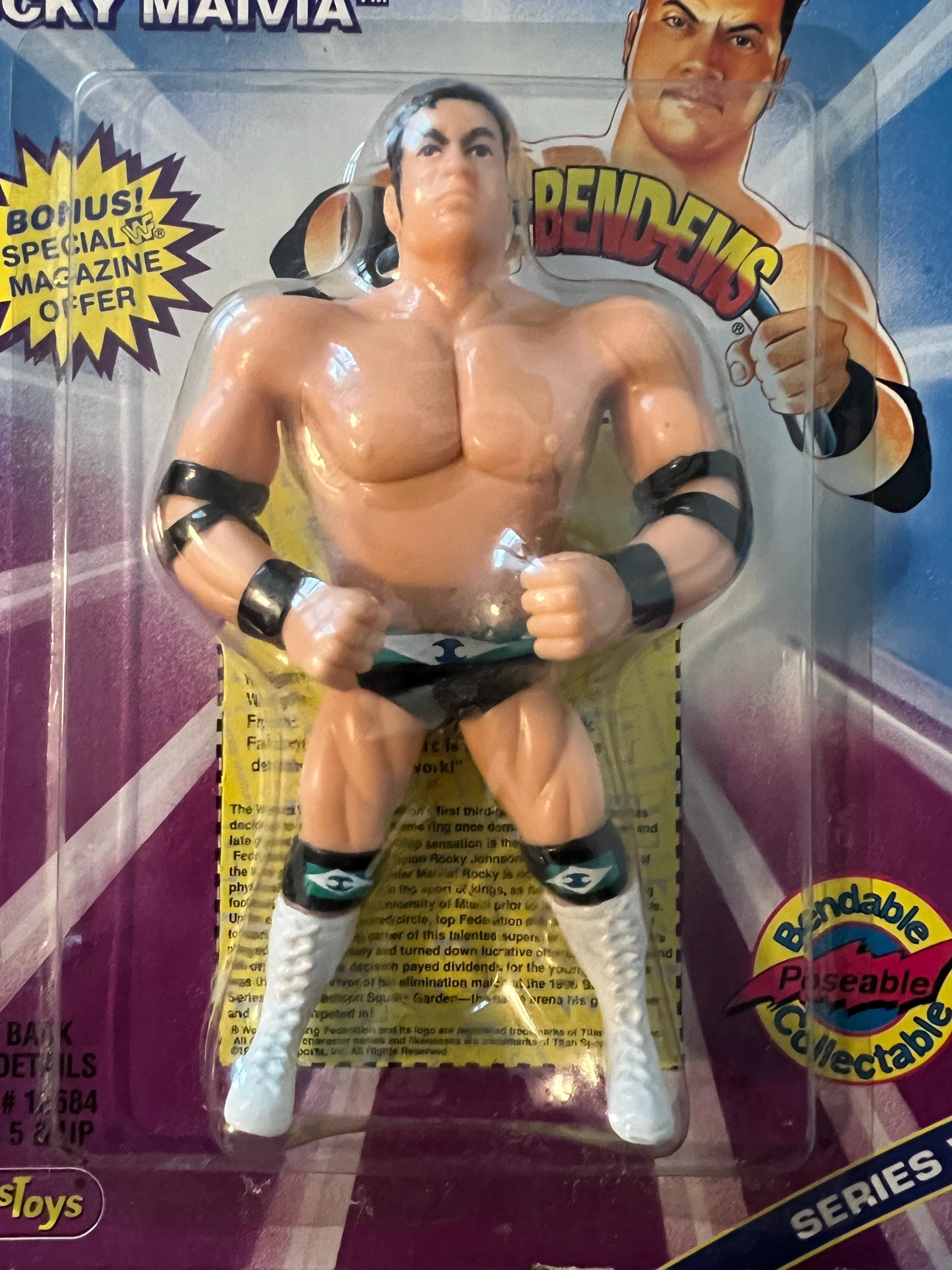 Vintage 1997 WWF Rocky Maivia The Rock Action Figure - MOC