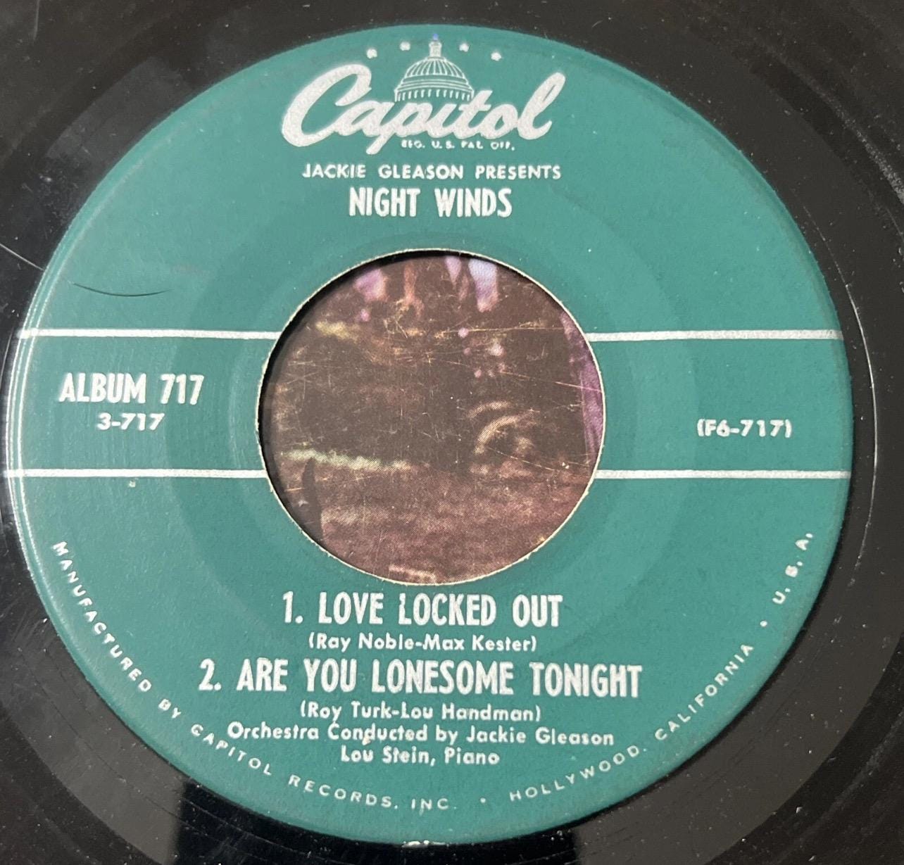 Jackie Gleason Presents Night Winds - 45 Record & Sleeve - Capitol Records -  1956 Vintage Vinyl - Retro