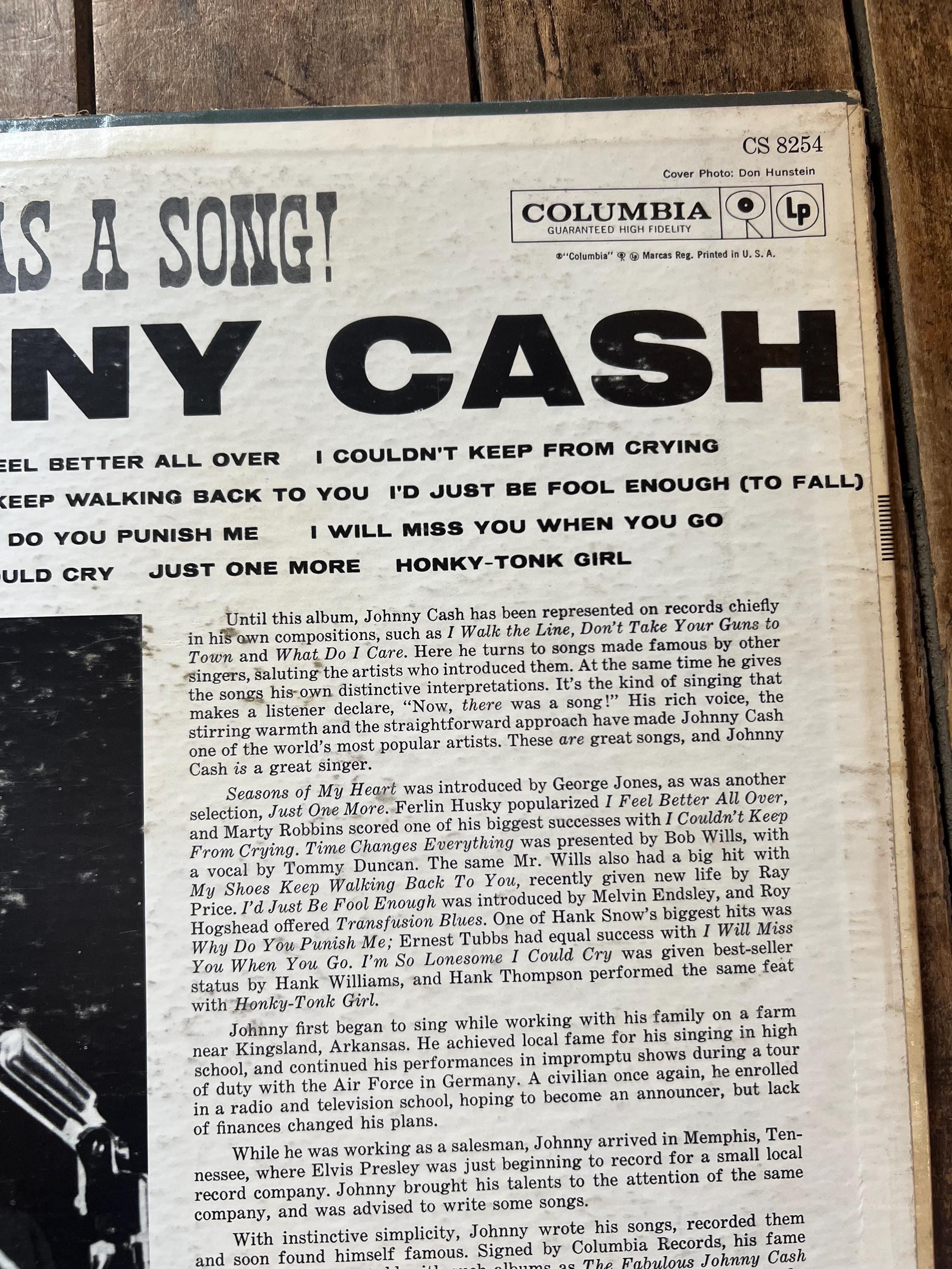 Johnny Cash "Now, There Was A Song" Vinyl LP - 1960 Original Columbia Records