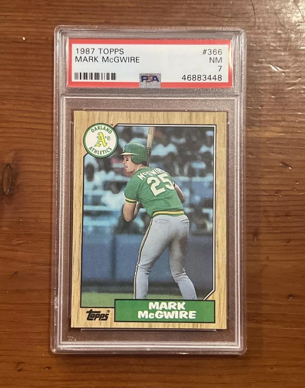 1987 Topps Mark McGwire Rookie Card - Oakland A’s - PSA 7 Graded