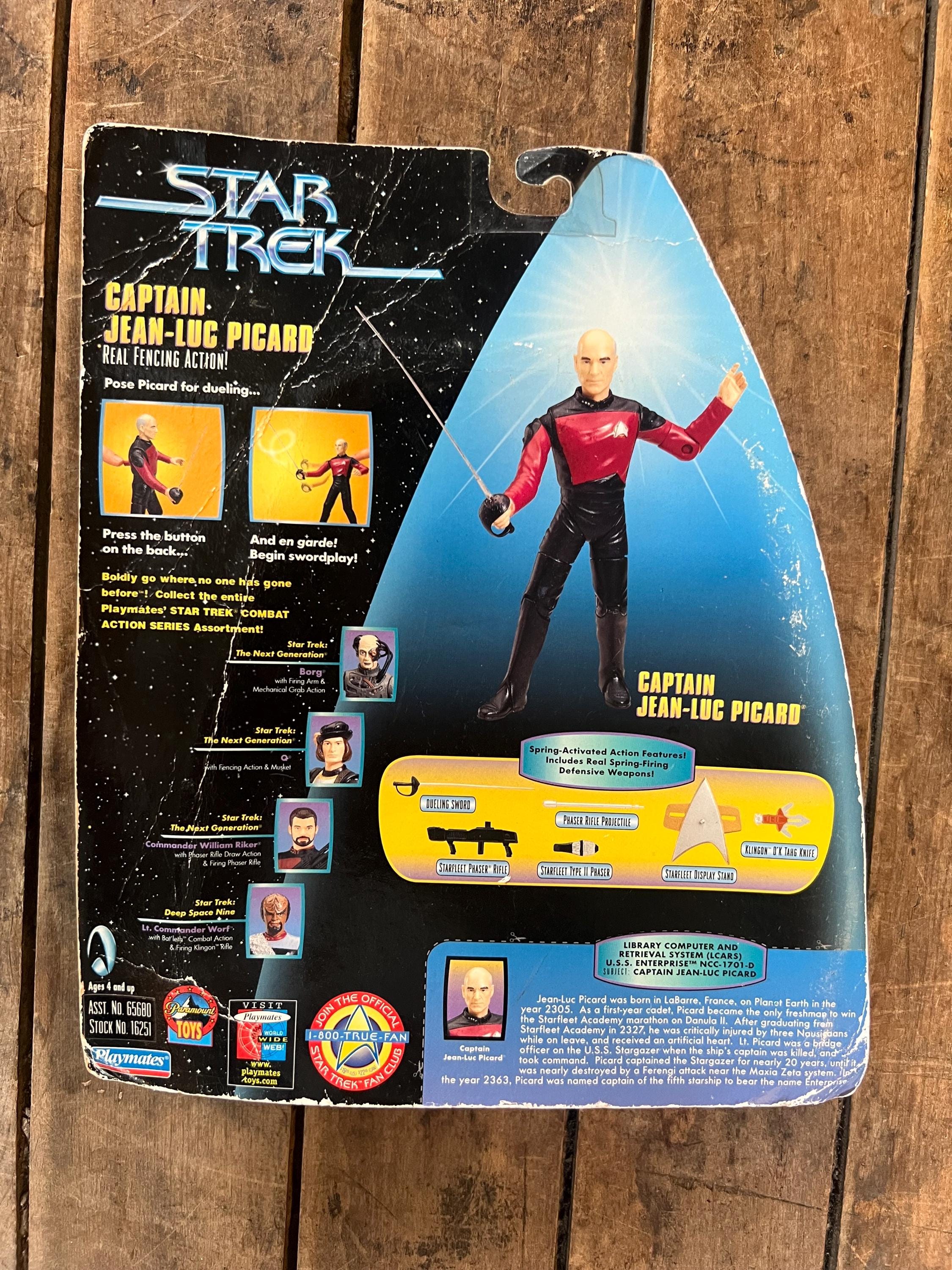 Vintage 1997 Star Trek Captain Picard 6" Action Figure - Sealed on Card