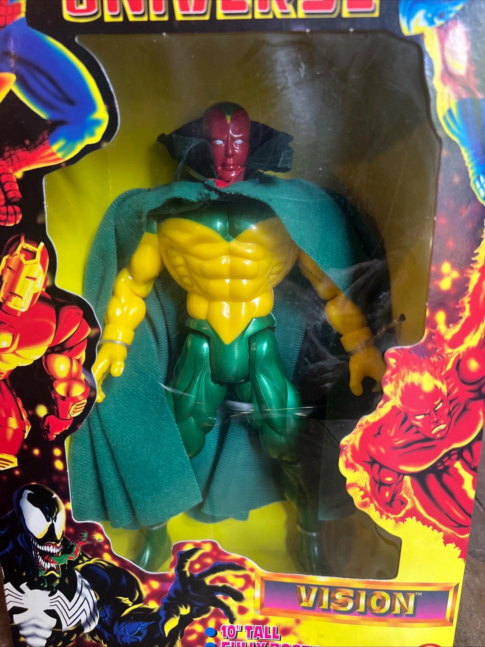Marvel Universe VISION Action Figure - 10” Figure - ToyBiz 1997 - MIB Complete Original Box