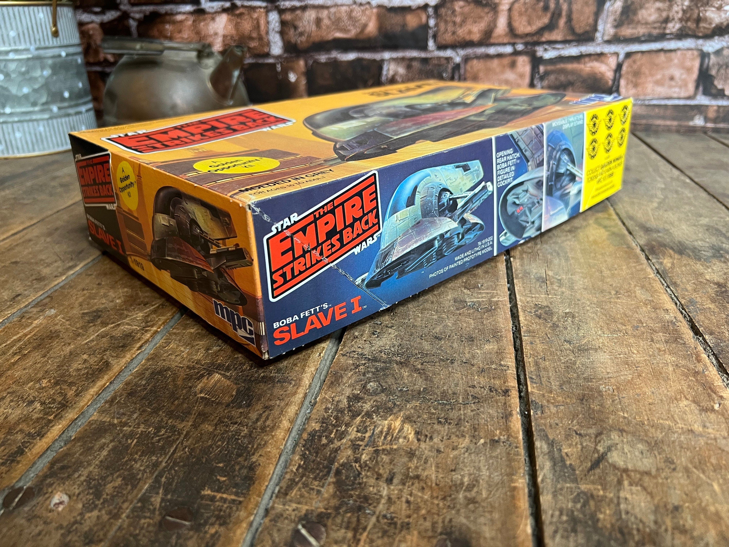 Vintage 1982  Star Wars The Empire Strikes Back - Boba Fett’s Slave 1  - MPC Model Kit   Empty Box - Star Wars Cover Art - Mandalorian