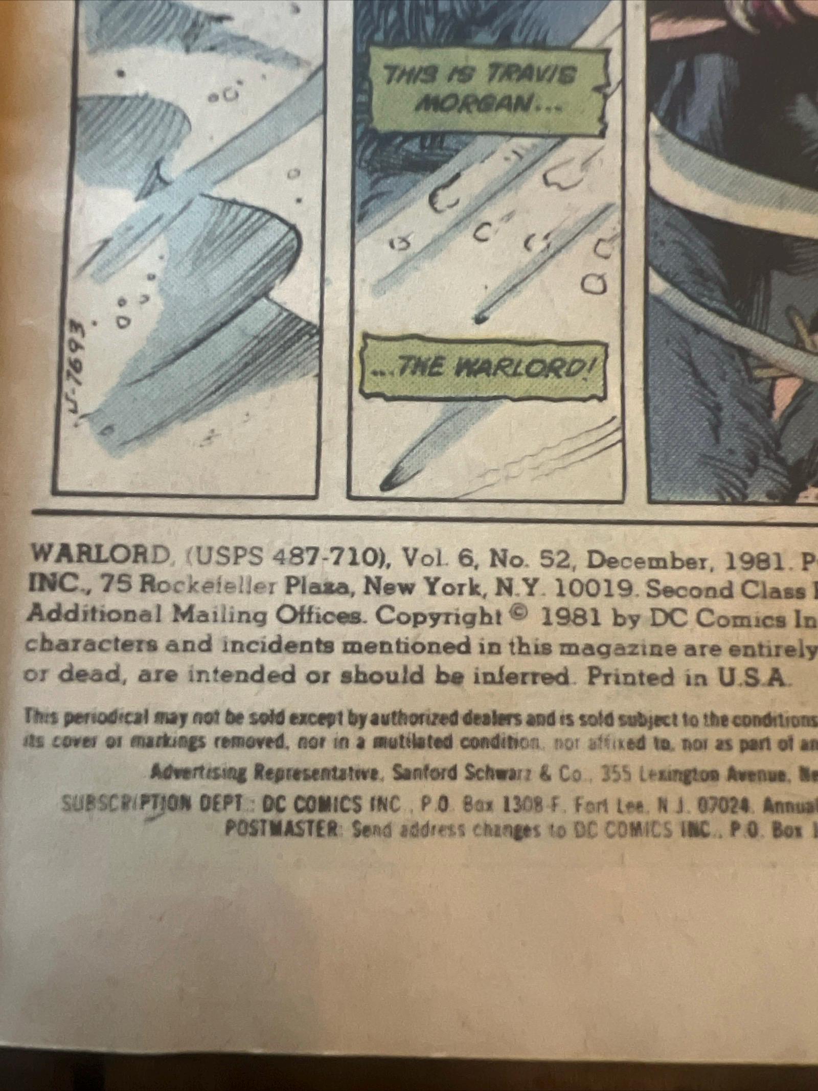 The Saga of Dragonsword - The Warlord #52 (1981) Newsstand Edition - DC Comics