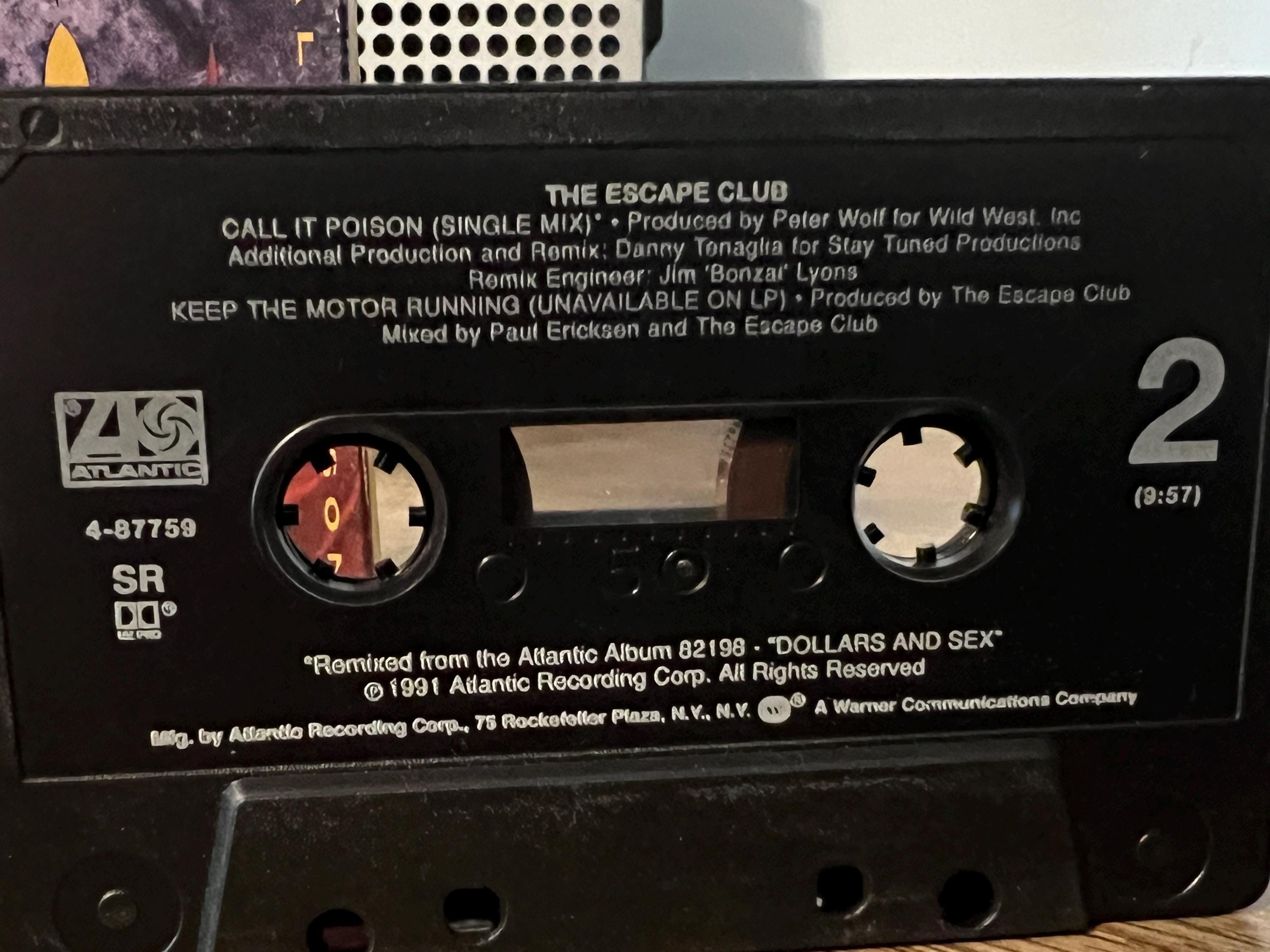 Vintage 1991 The Escape Club Cassette Tape: "Call it Poison"