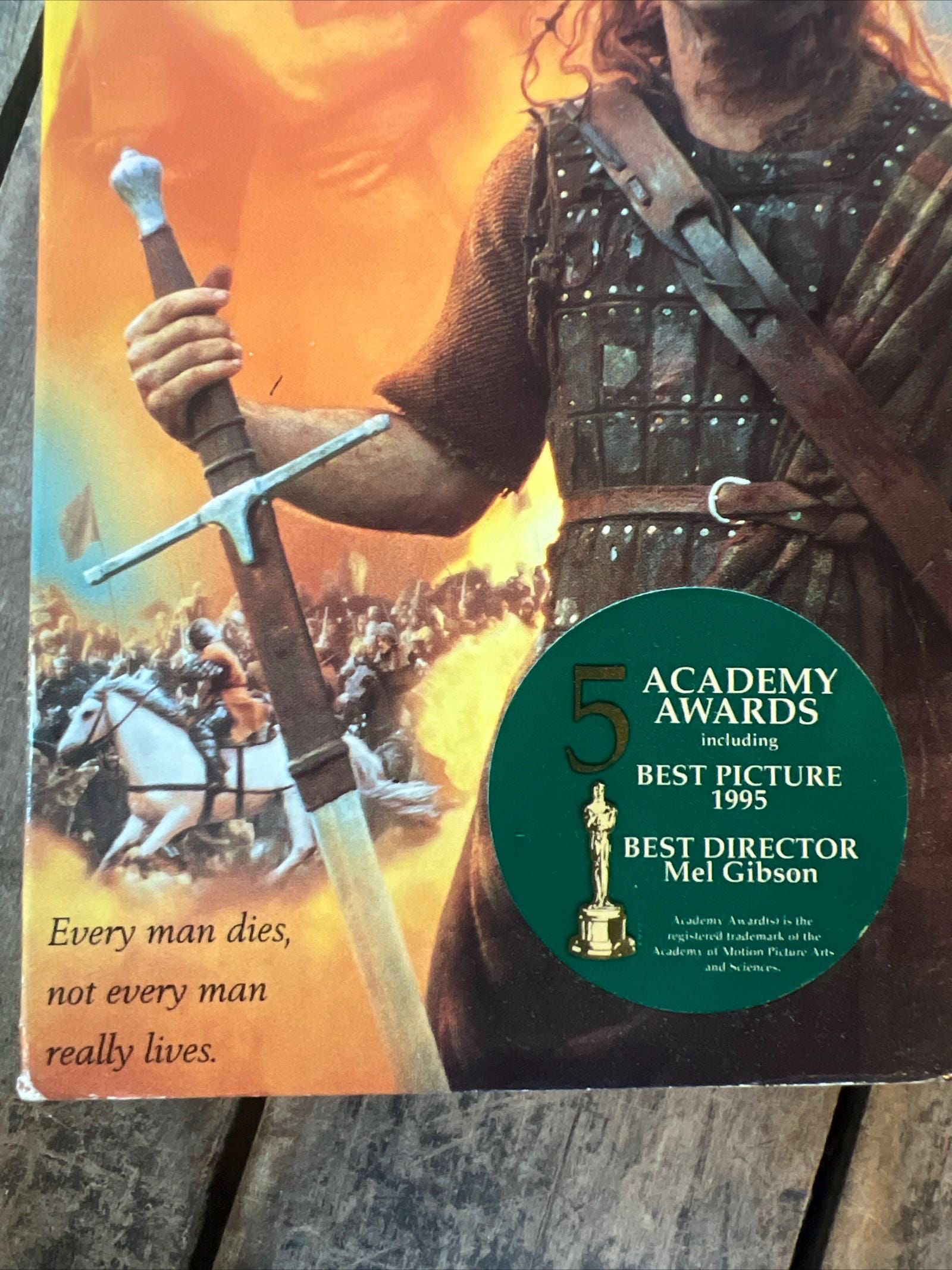 1995 BRAVEHEART staring Mel Gibson & Sophie Marceau - Paramount VHS Movie