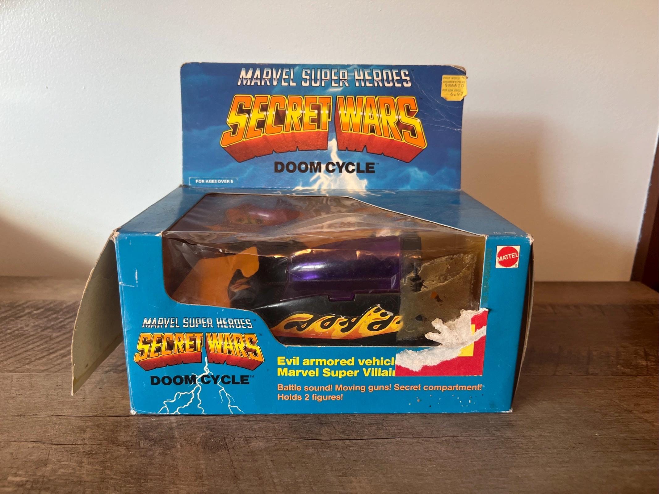 Vintage 1984 Mattel - Marvel Super Heroes Secret Wars - DOOM CYCLE & Original Box with Instructions