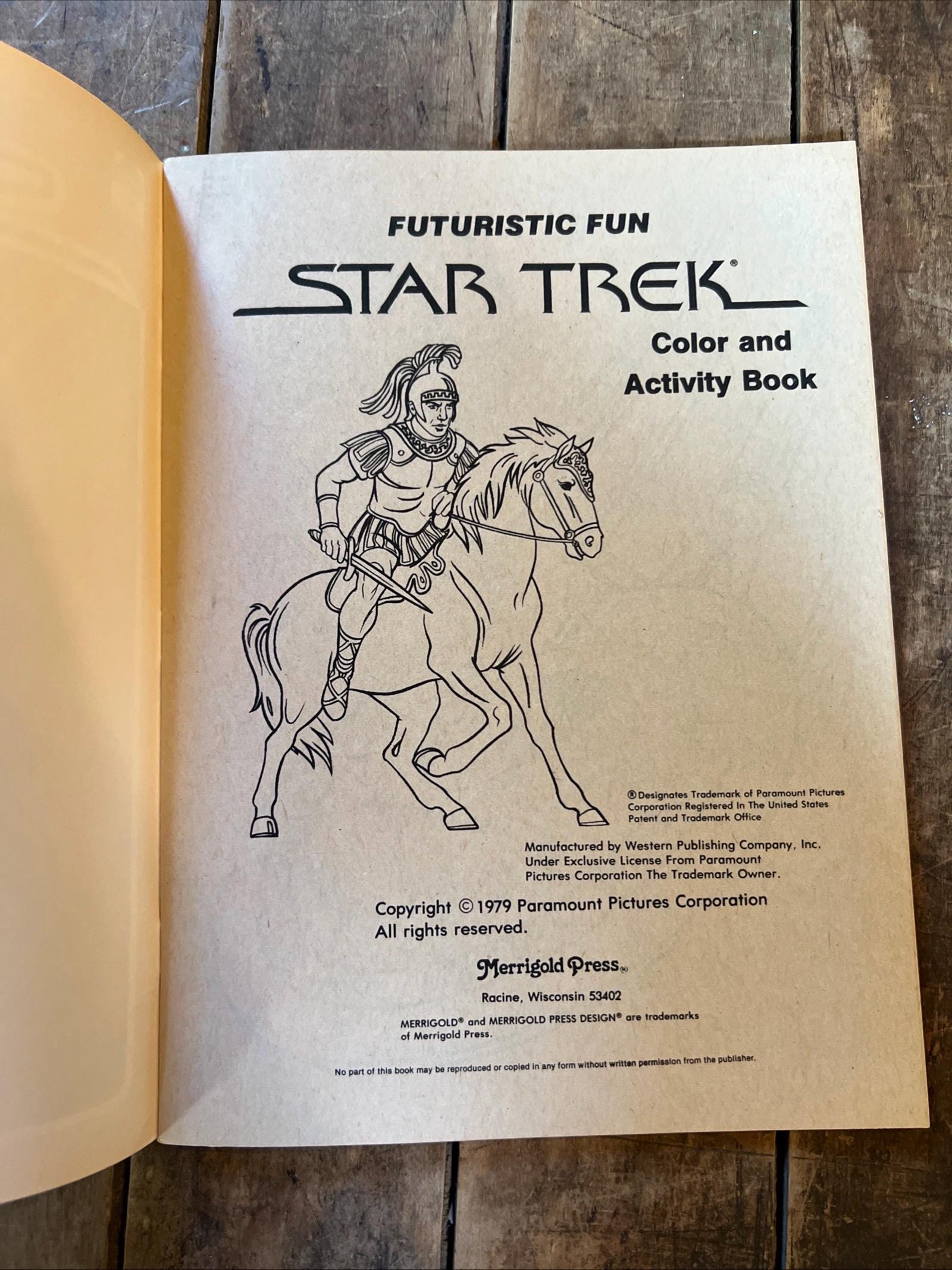 1979 Marrigold Press - STAR TREK - Color And Activity Book No. 1308 Futuristic Fun